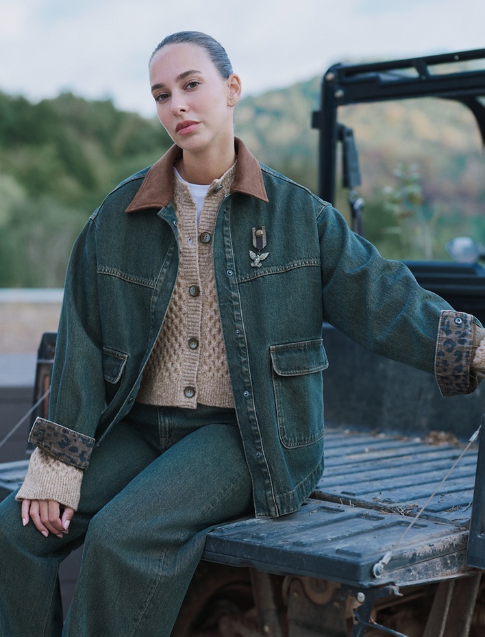  Koton X Sima Tarkan - Uzun Kollu Bisiklet Yaka Düğmeli Saç Örgü Triko Hırka