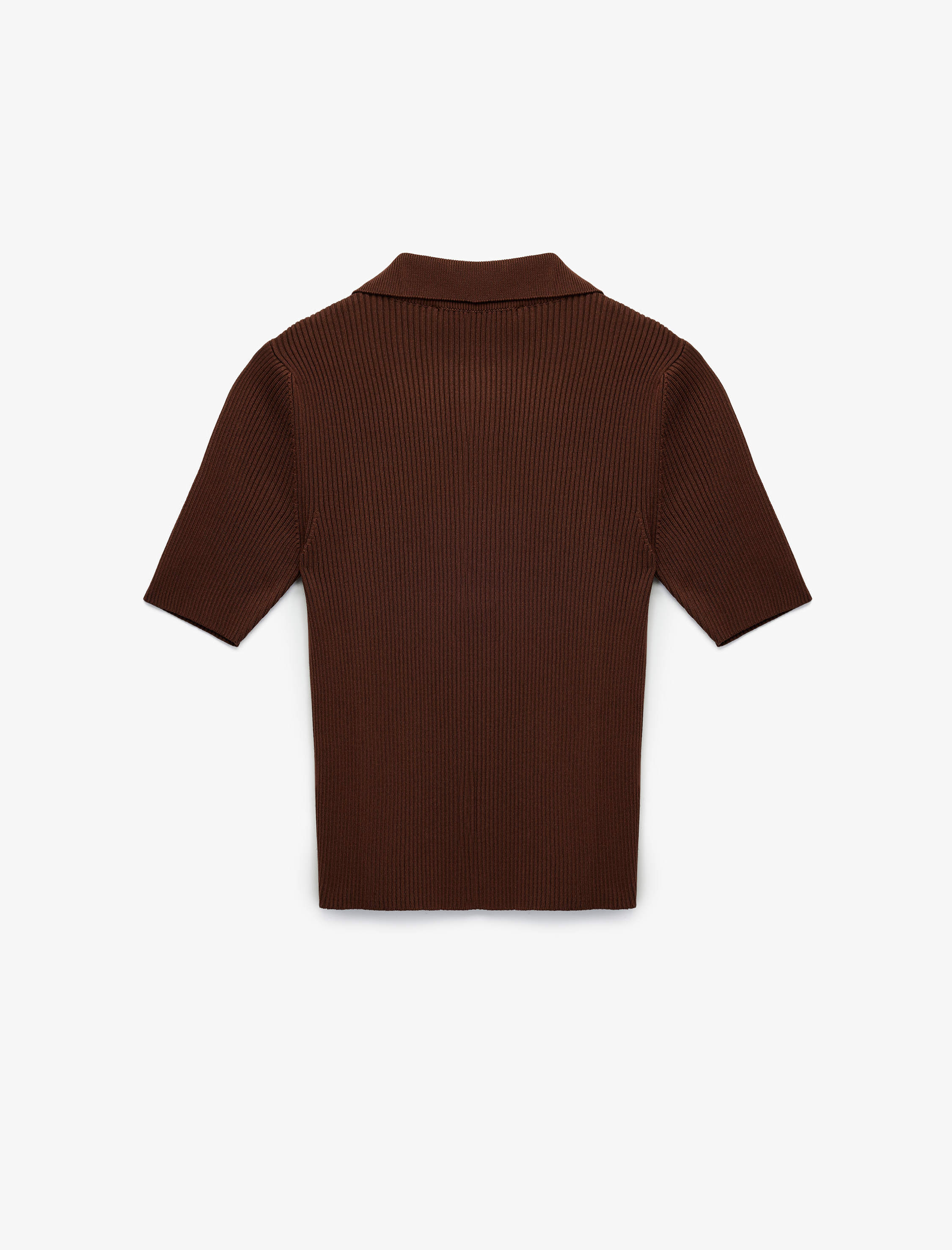   Regular Fit Yarım Düğmeli Kısa Kollu Polo Yaka Triko Kazak