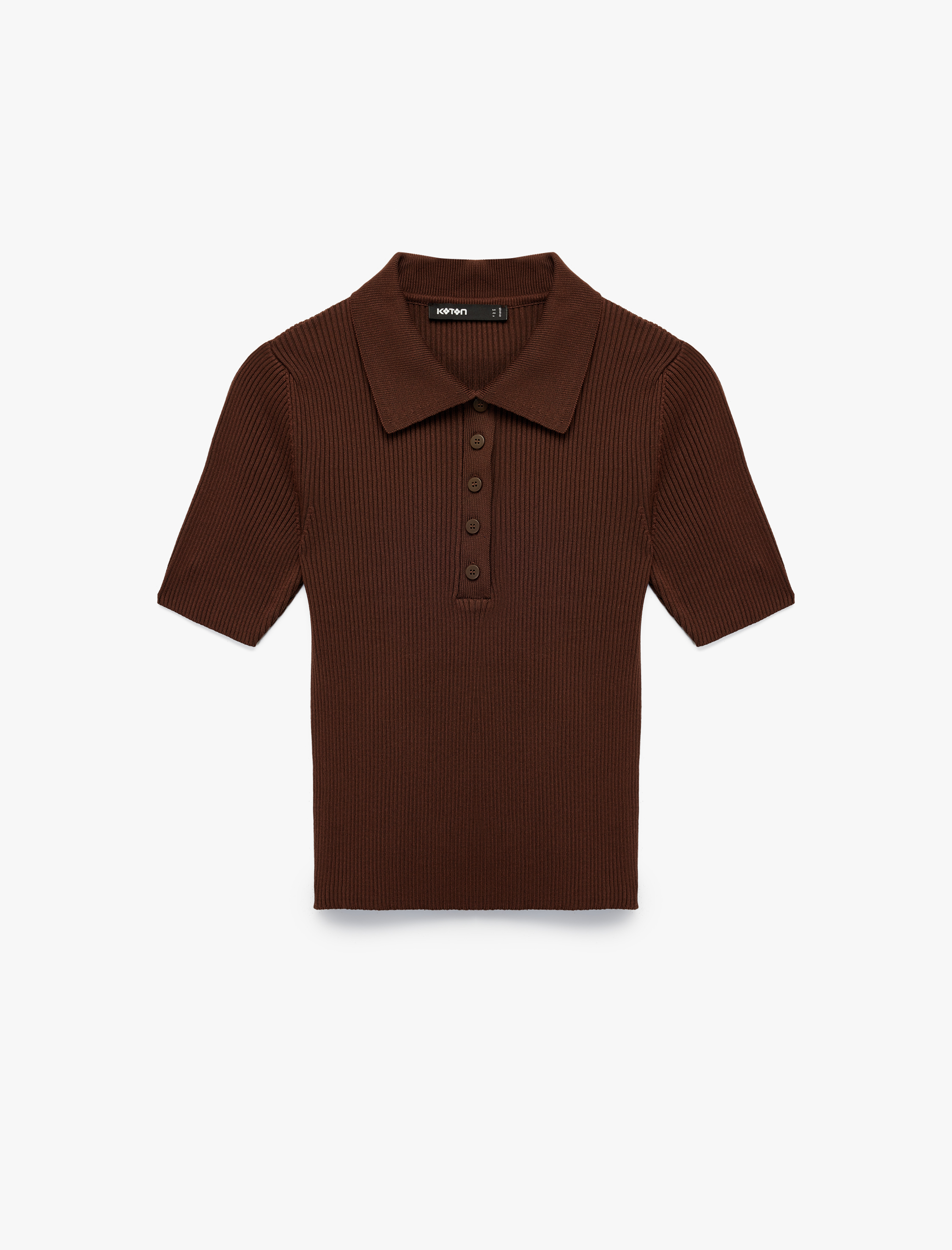   Regular Fit Yarım Düğmeli Kısa Kollu Polo Yaka Triko Kazak