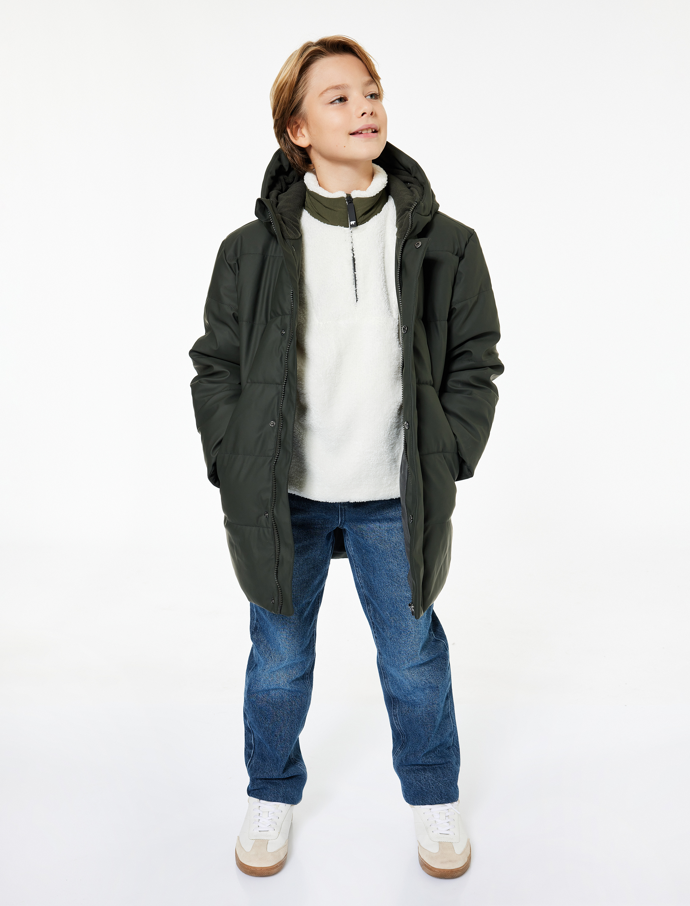  Erkek Çocuk Rahat Kesim Pamuklu Denim Pantolon - Dad Jean