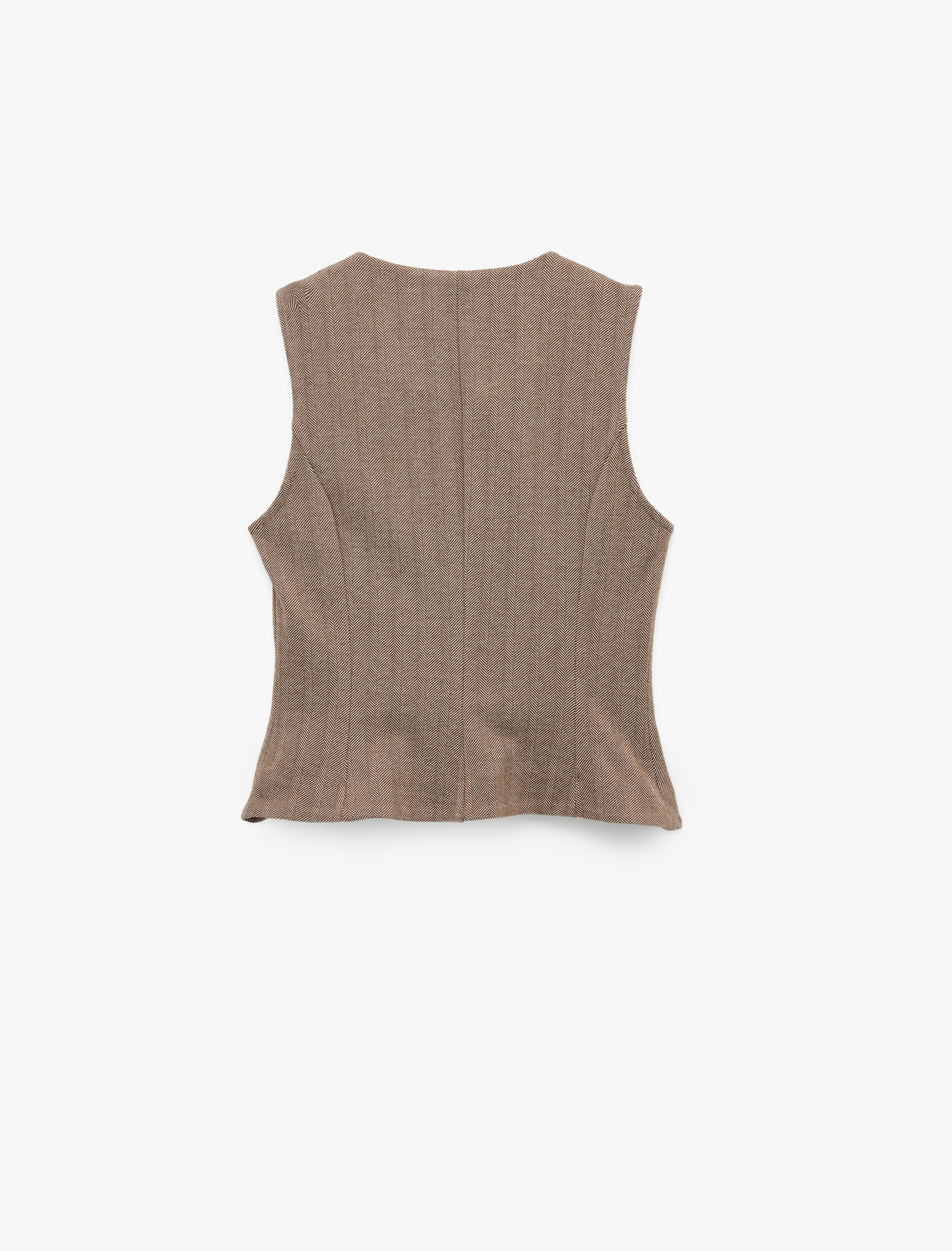   Slim Fit Bisiklet Yaka Düğmeli Desenli Yelek