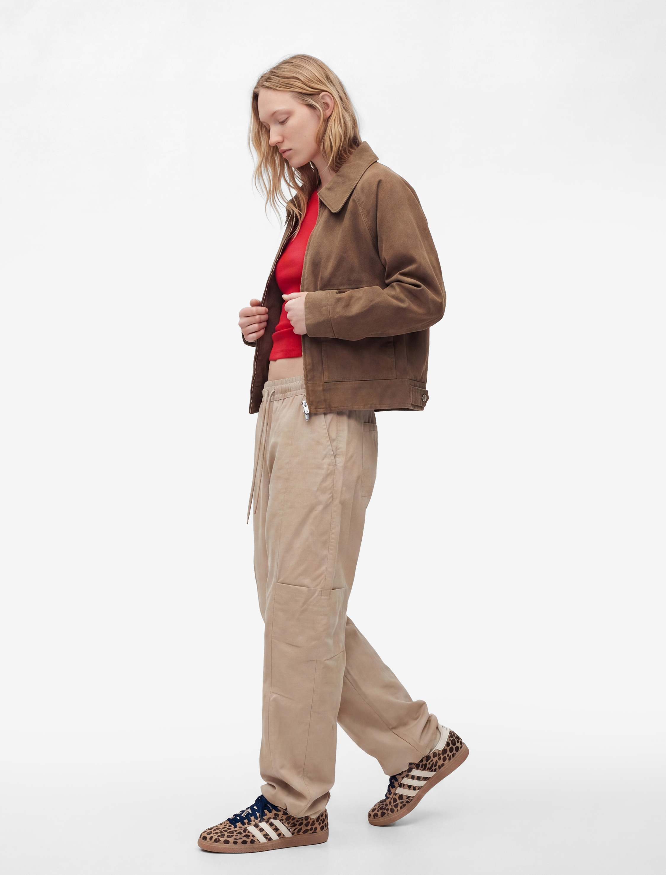 Klasik Yaka Fermuarlı Cep Detaylı Pamuklu Denim Ceket - Görsel 2