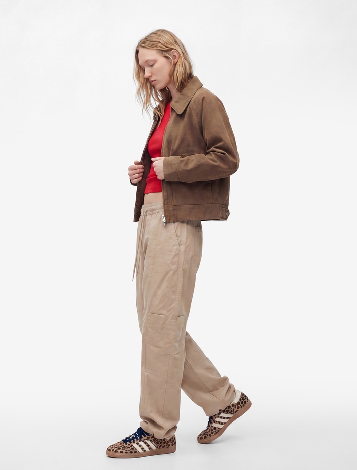  Klasik Yaka Fermuarlı Cep Detaylı Pamuklu Denim Ceket