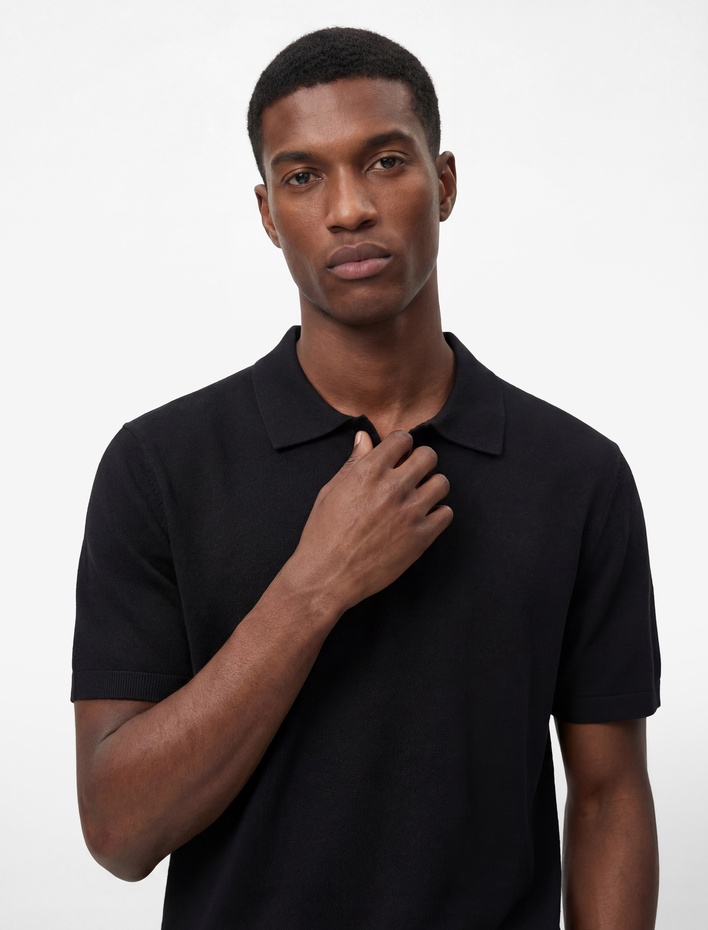  Regular Fit Viskon Kısa Kollu Polo Yaka Triko Tişört