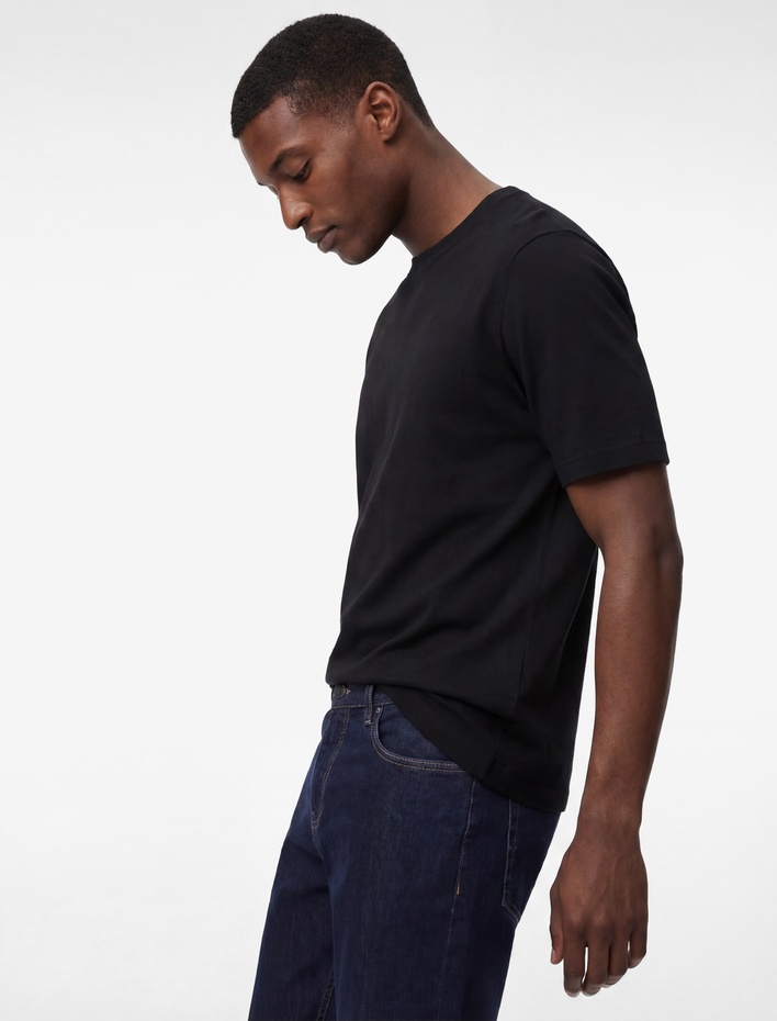  Regular Fit Bisiklet Yaka Viskon Karışımlı Kısa Kollu Basic Triko Tişört