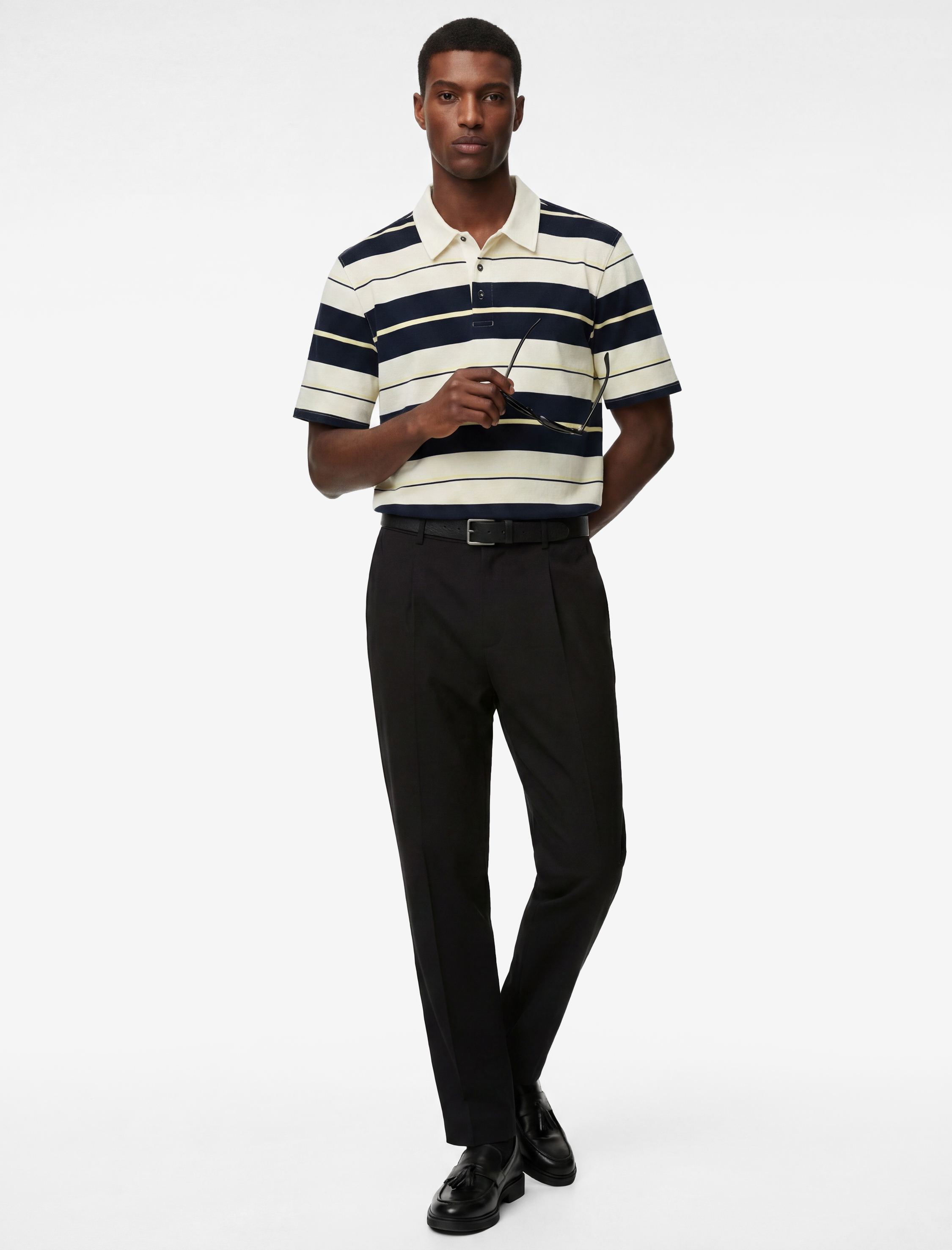   Regular Fit Kısa Kollu Çizgili Polo Yaka Tişört