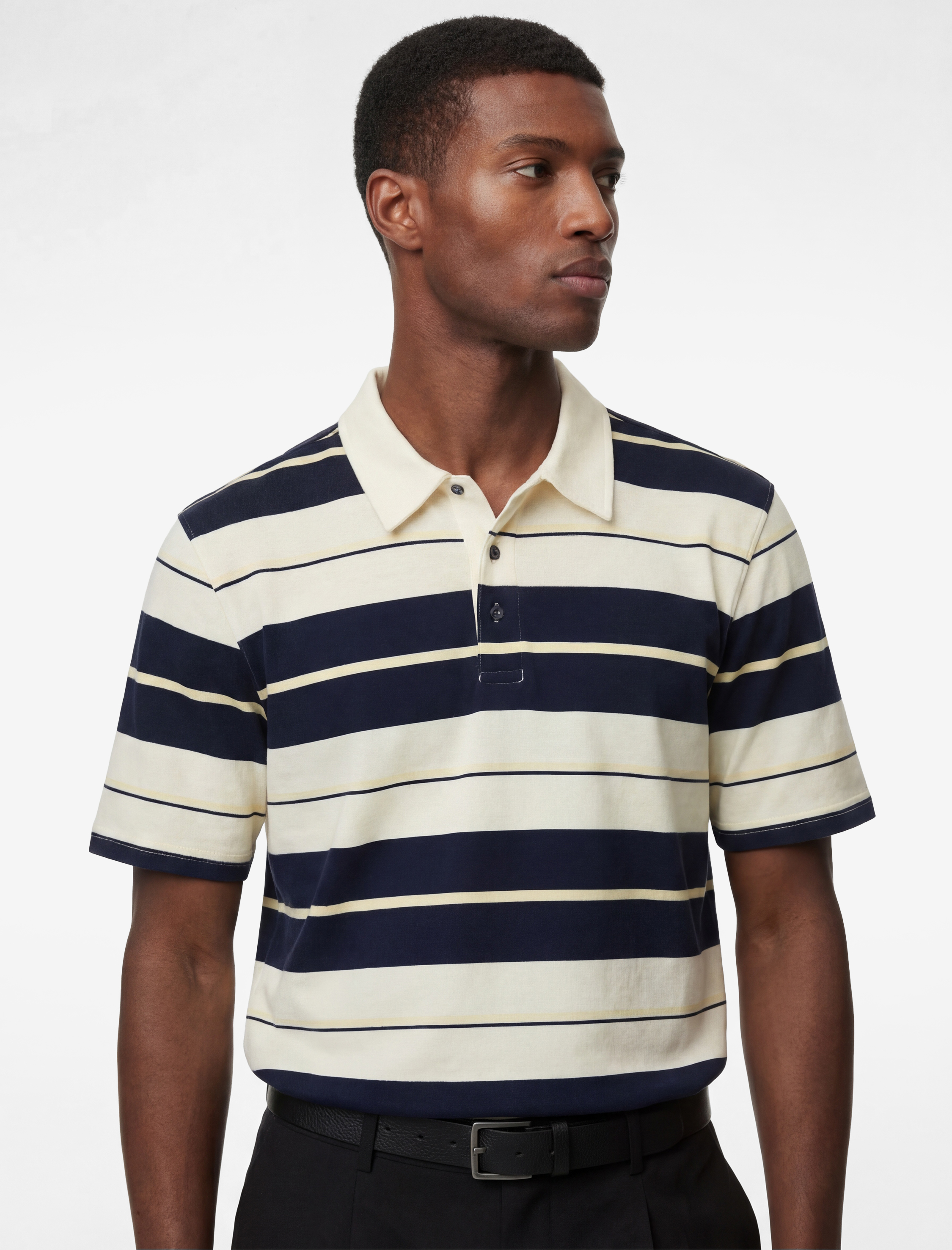   Regular Fit Kısa Kollu Çizgili Polo Yaka Tişört