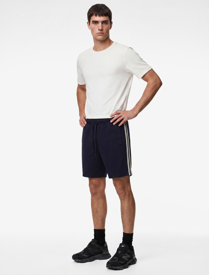  Grogren Detaylı Cepli Bermuda Beli Bağcıklı Spor Şort