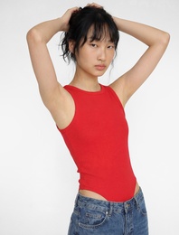 Çıtçıt Düğme Detaylı Kolsuz Bisiklet Yaka Bodysuit