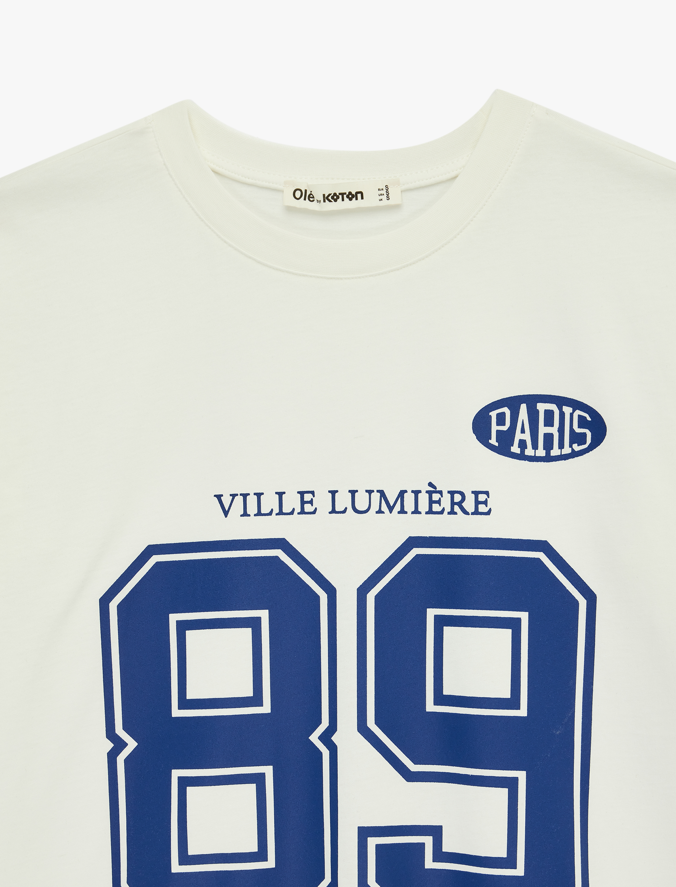 Rahat Kalıp Kısa Kollu Bisiklet Yaka Baskılı Pamuklu Tişört - Görsel 6