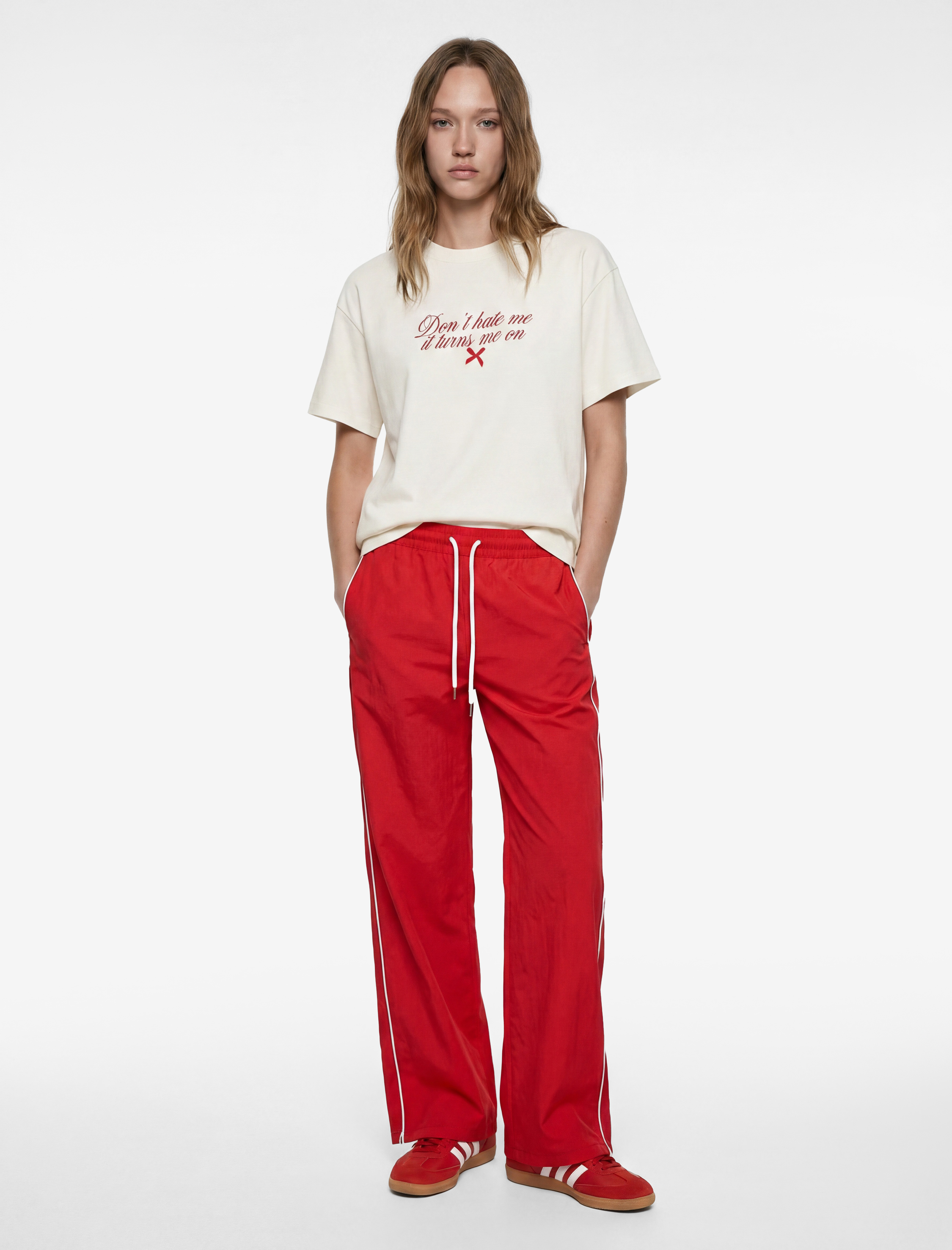 Pamuklu Slim Fit Kısa Kollu Bisiklet Yaka Baskılı Tişört