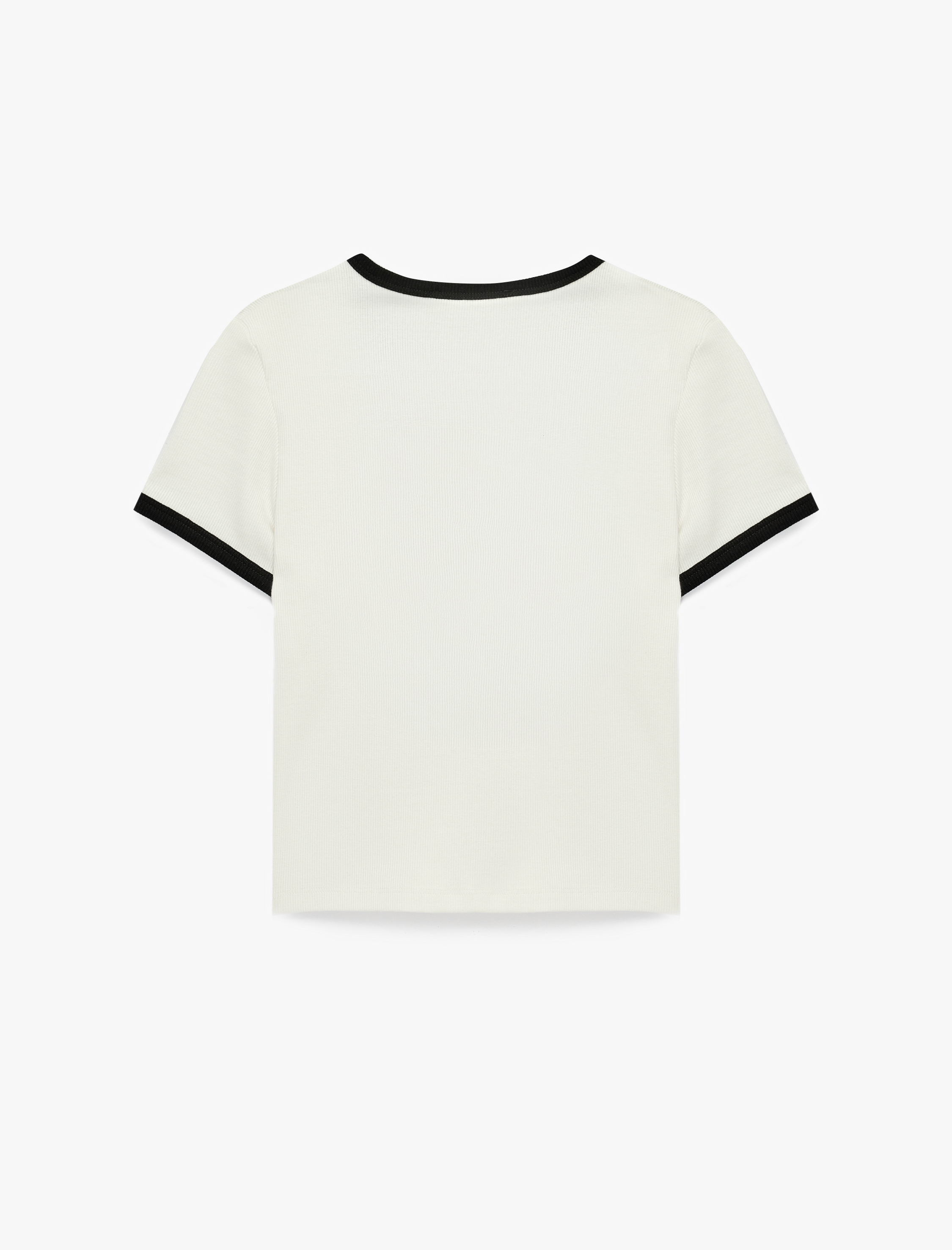 Pamuklu Kısa Kollu Biyeli Bisiklet Yaka Köpek Baskılı Tişört - Görsel 4