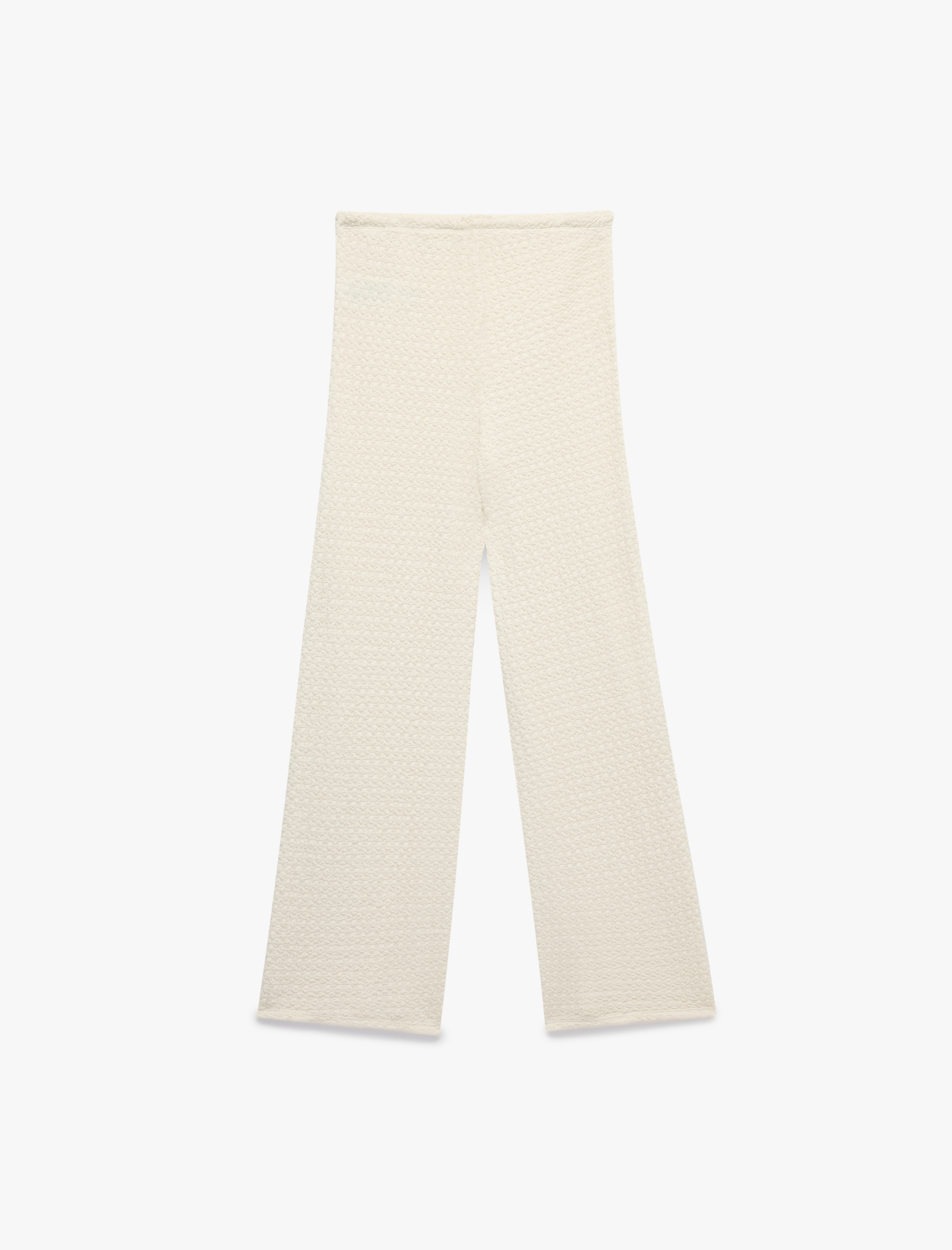 Bürümcük Kumaş Beli Bağlamalı Düz Paça Uzun Pantolon - Görsel 4