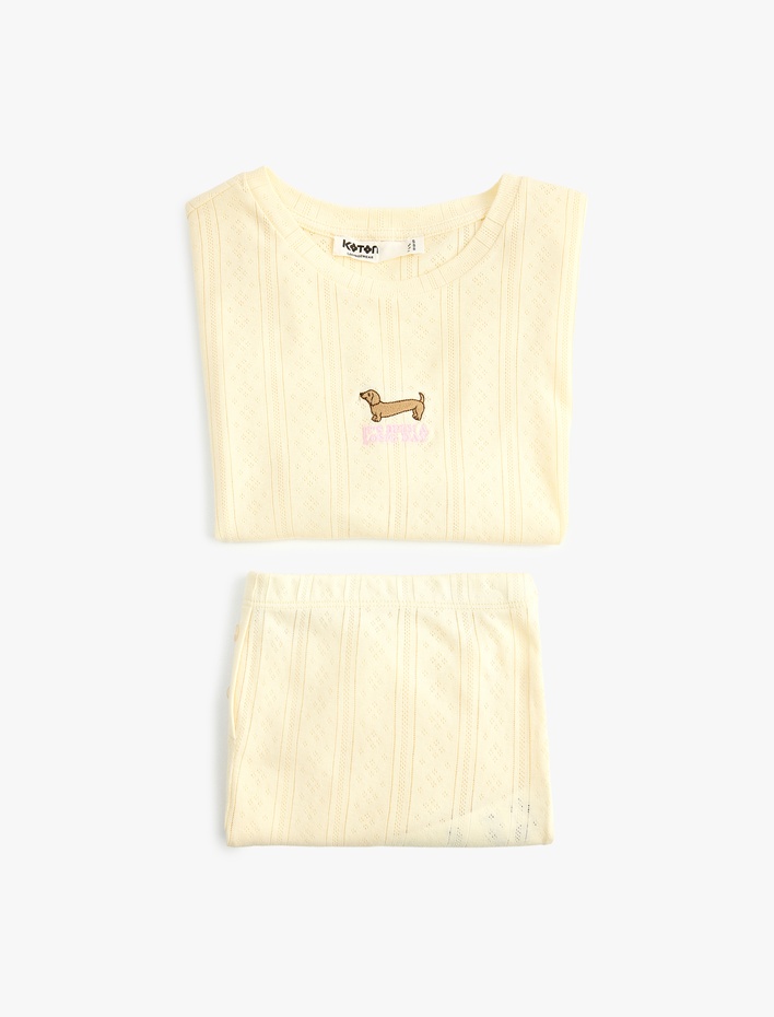  Kısa Kollu Pamuklu Şortlu Pijama Takımı