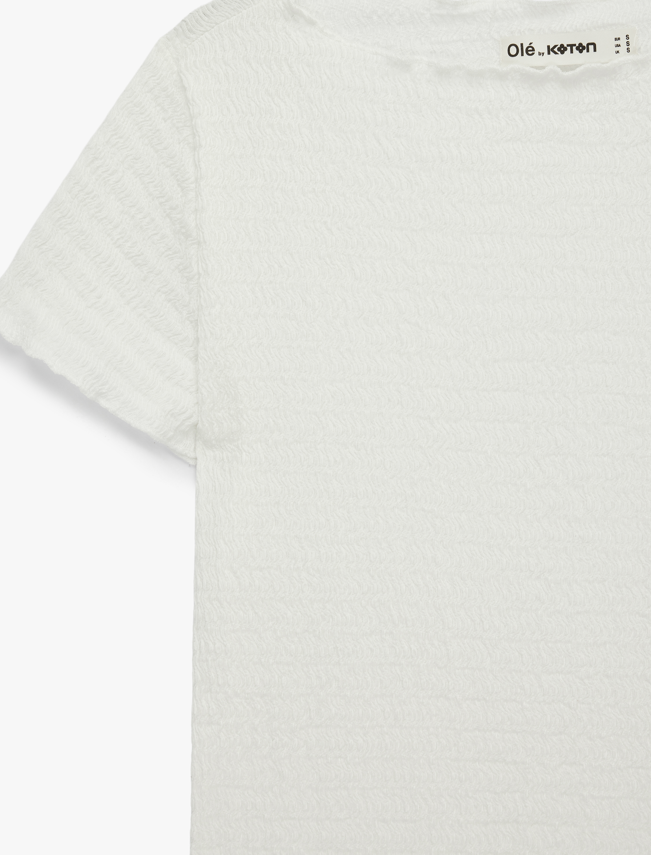   Viskon Karışımlı Kısa Kollu Bürümcük Kayık Yaka Tişört