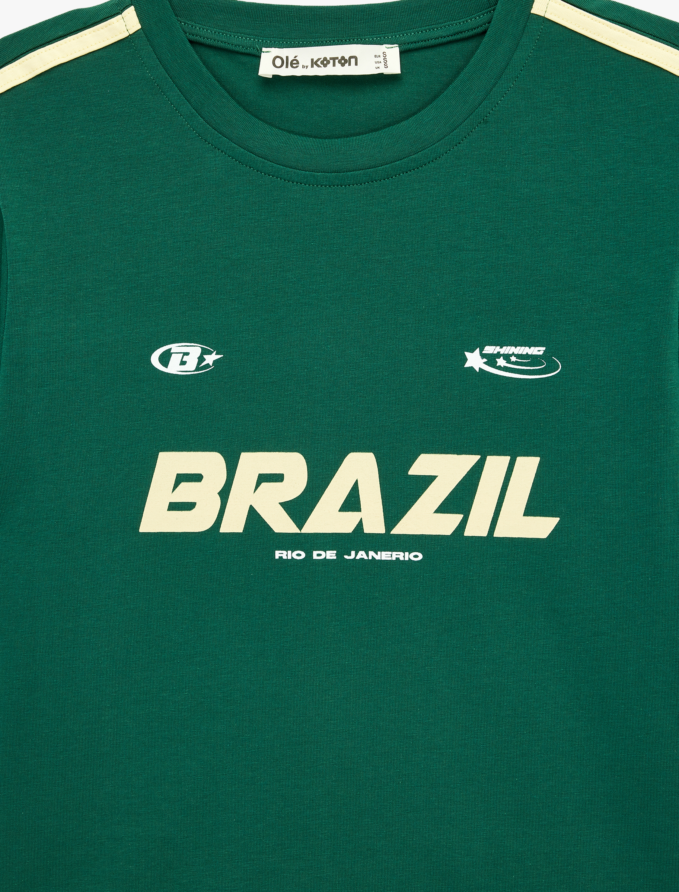 Pamuklu Slim Fit Bisiklet Yaka Biyeli Kısa Kollu Baskılı Tişört - Görsel 5