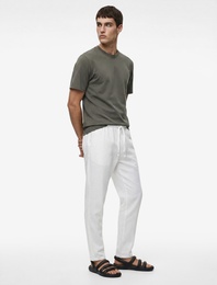 Regular Fit Bisiklet Yaka Viskon Karışımlı Kısa Kollu Basic Tişört