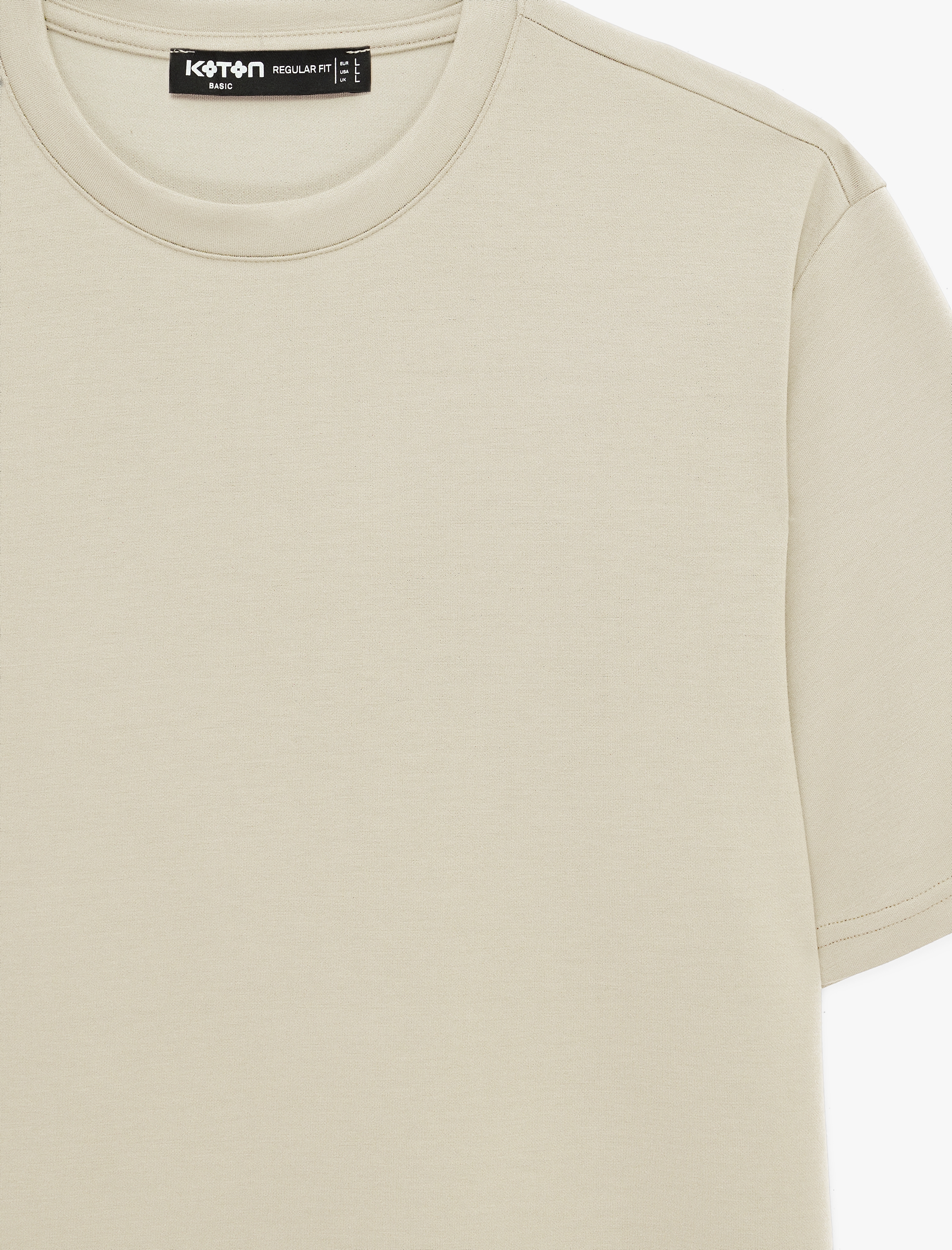   Regular Fit Bisiklet Yaka Viskon Karışımlı Kısa Kollu Basic Tişört