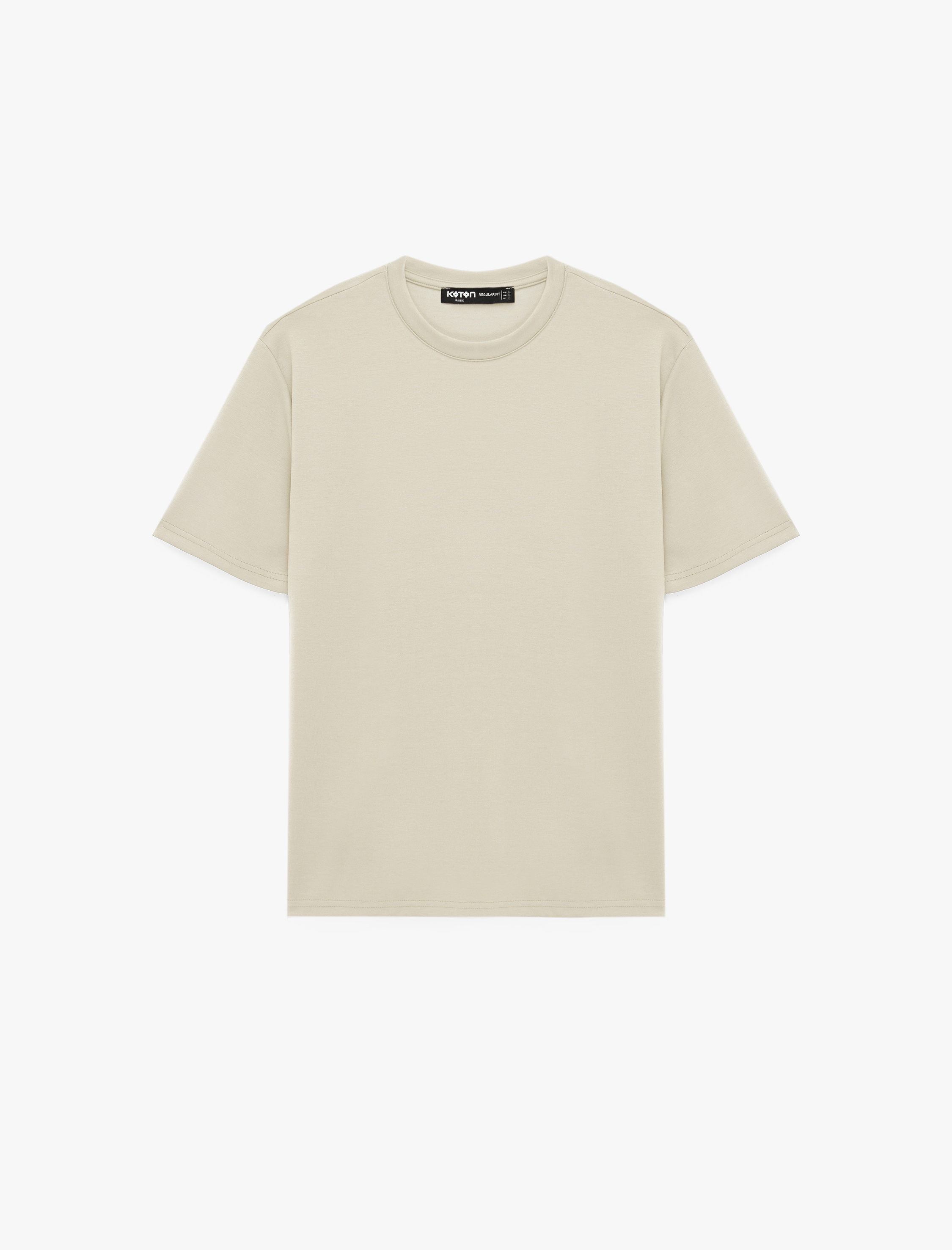   Regular Fit Bisiklet Yaka Viskon Karışımlı Kısa Kollu Basic Tişört