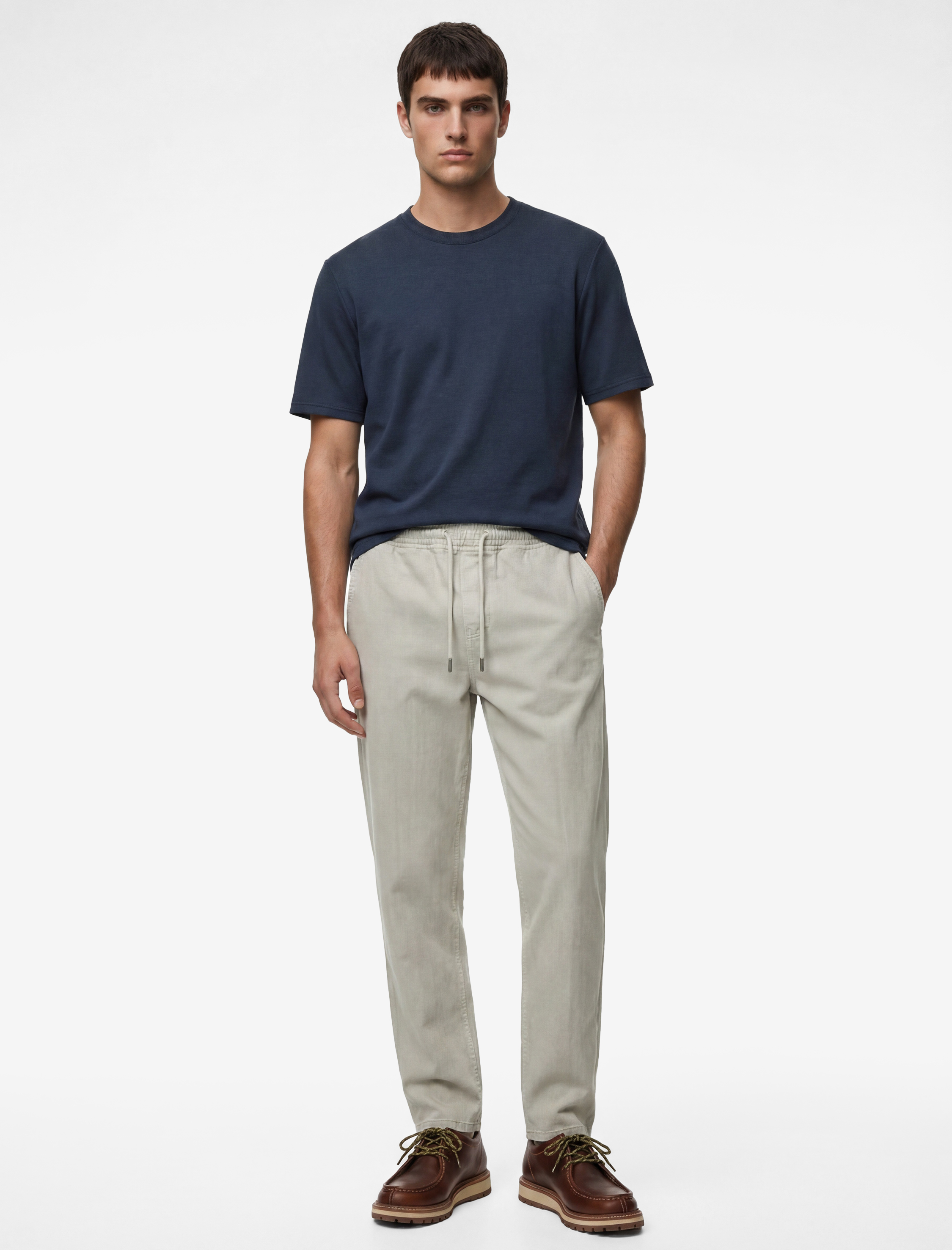   Regular Fit Bisiklet Yaka Viskon Karışımlı Kısa Kollu Basic Tişört