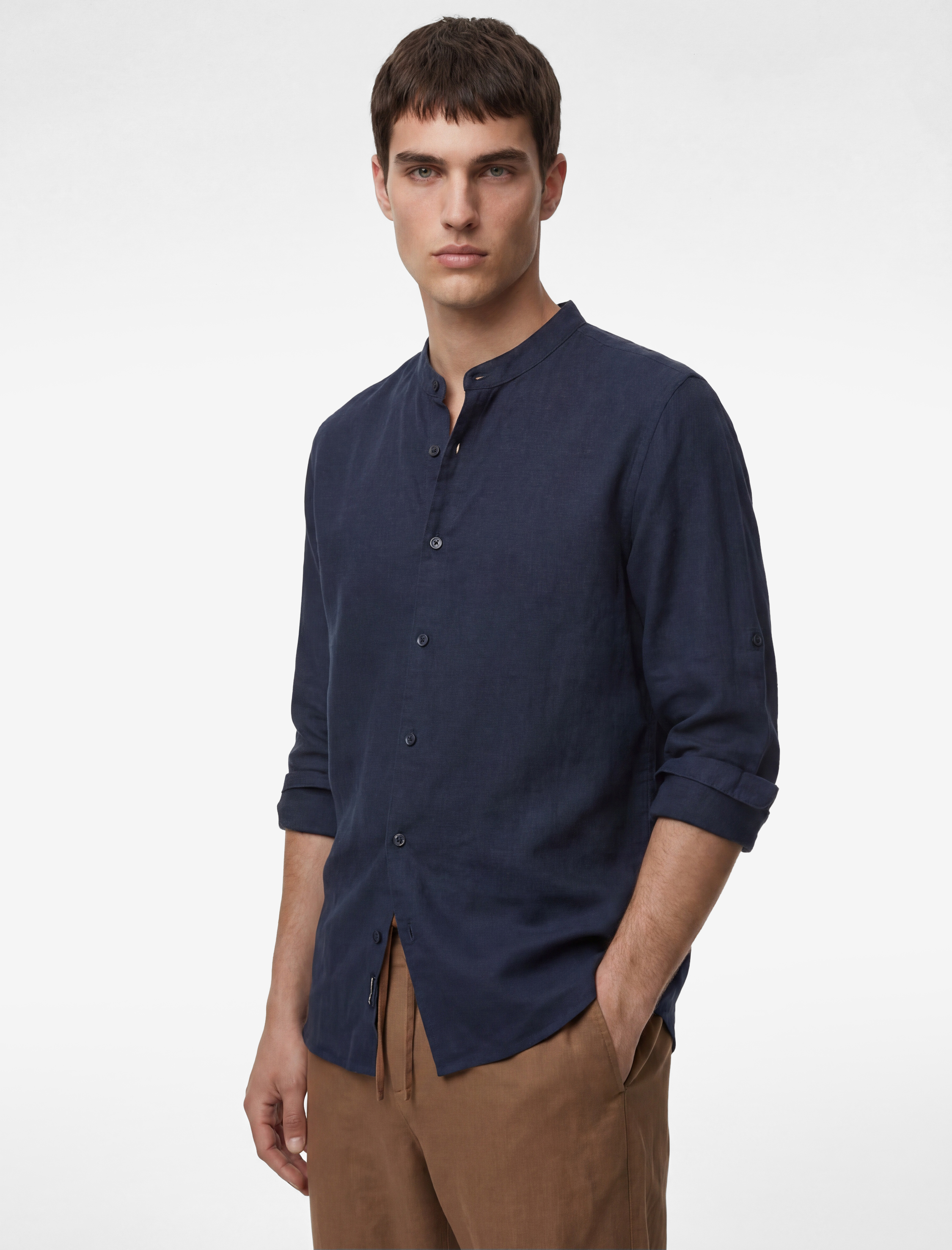   Keten Pamuk Karışımlı Cepli Beli Bağcıklı Pantolon