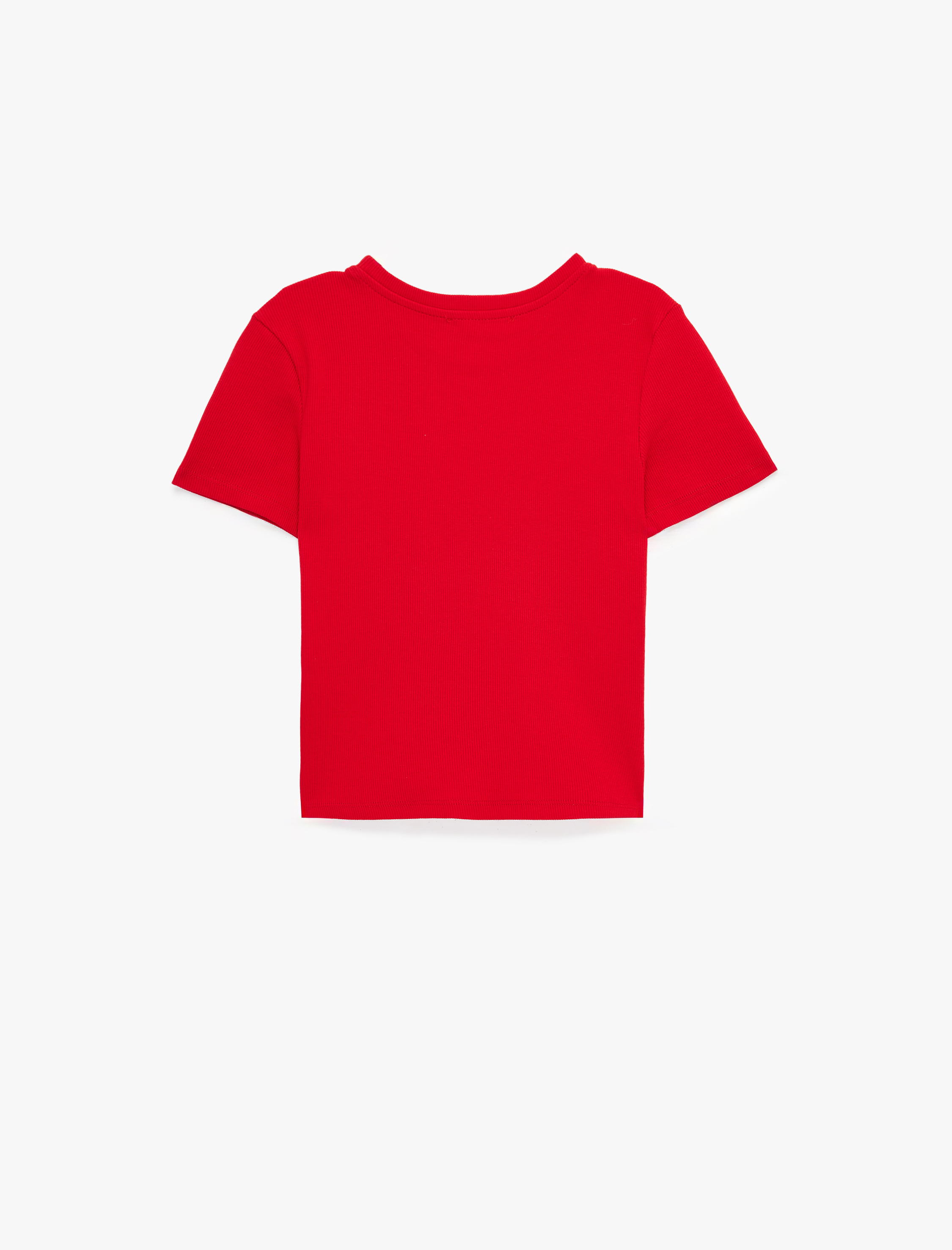   Regular Fit Kısa Kollu Bisiklet Yaka Pamuklu Kedi Baskılı Tişört