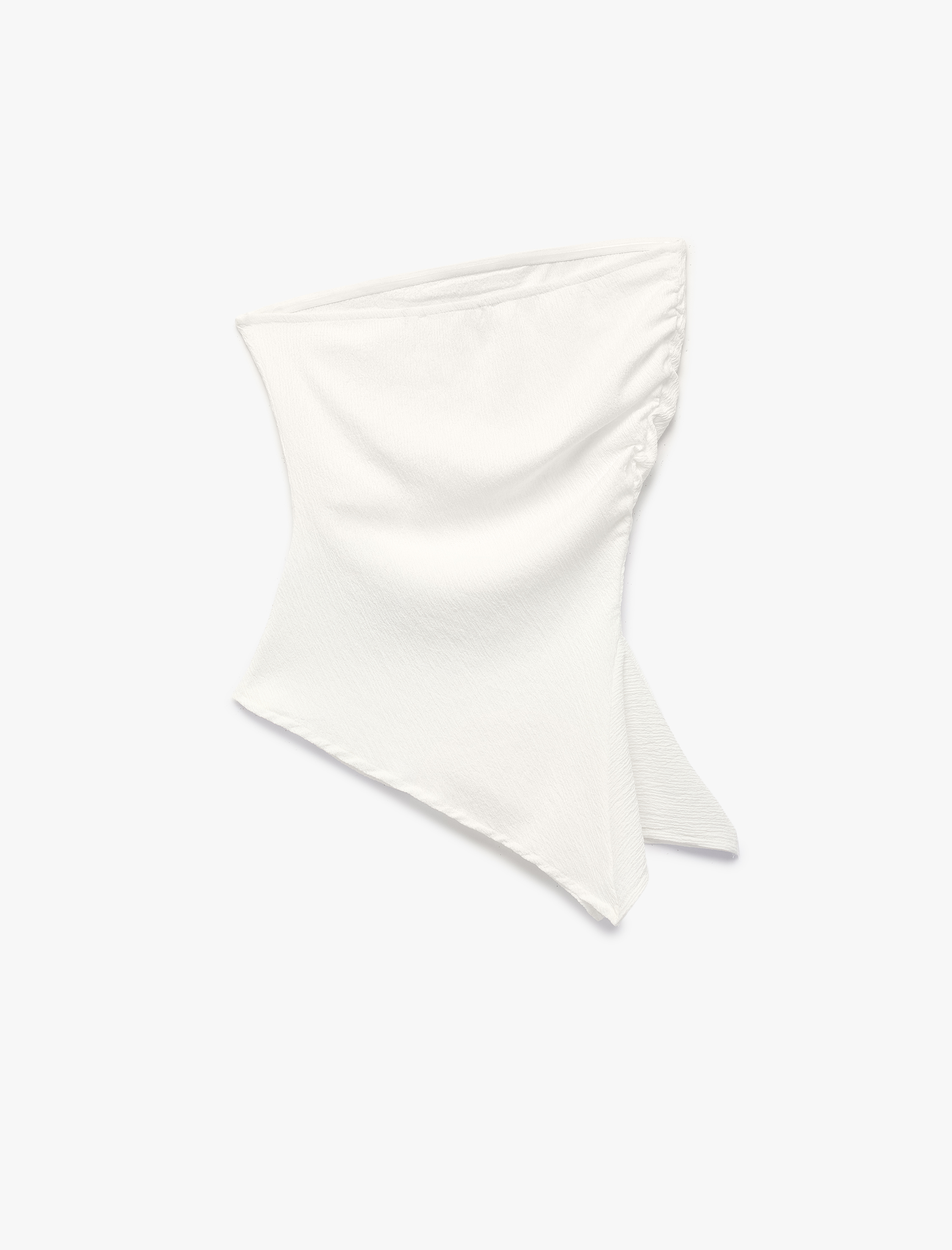   Asimetrik Kesim Slim Fit Kolsuz Straplez Yaka Büstiyer