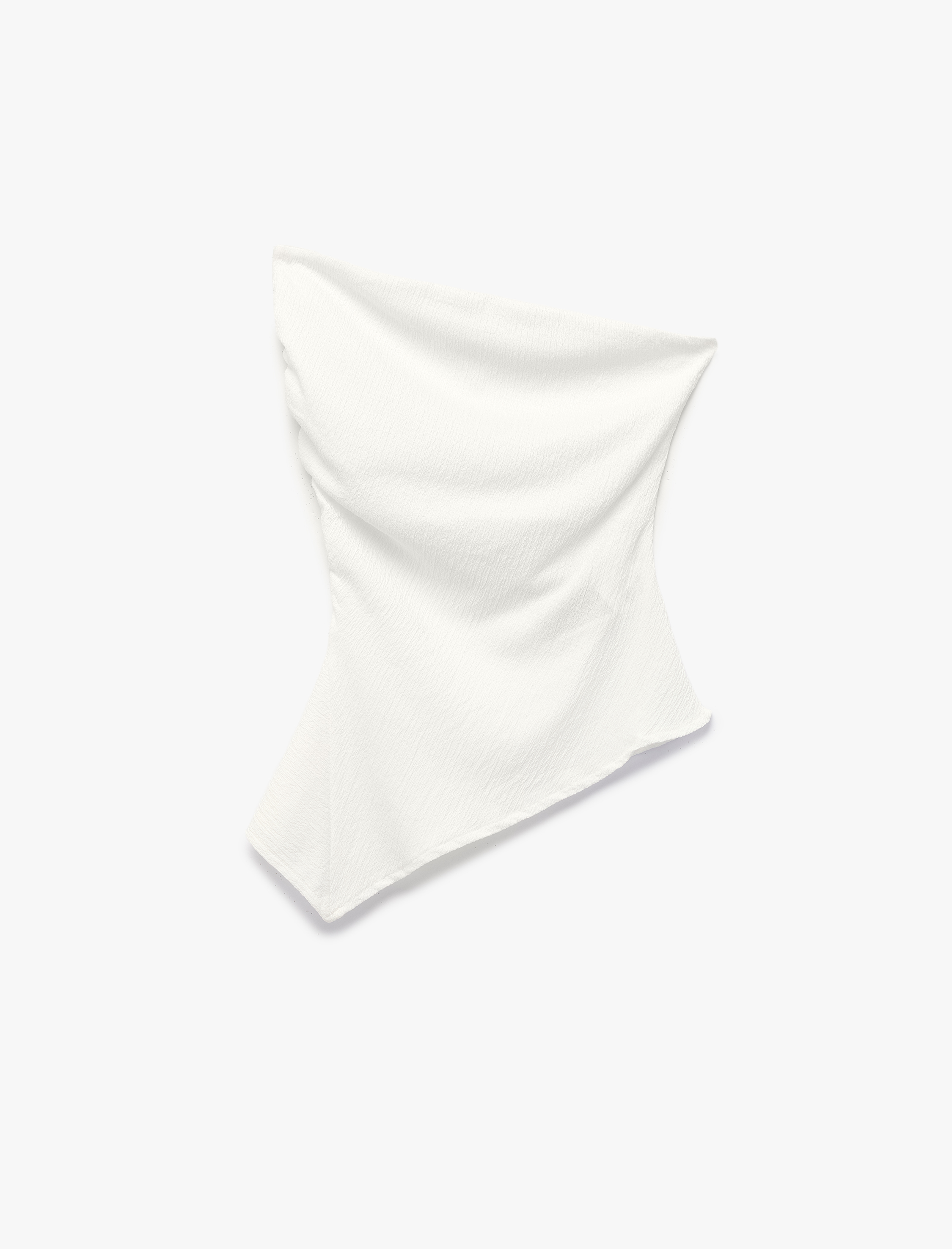   Asimetrik Kesim Slim Fit Kolsuz Straplez Yaka Büstiyer