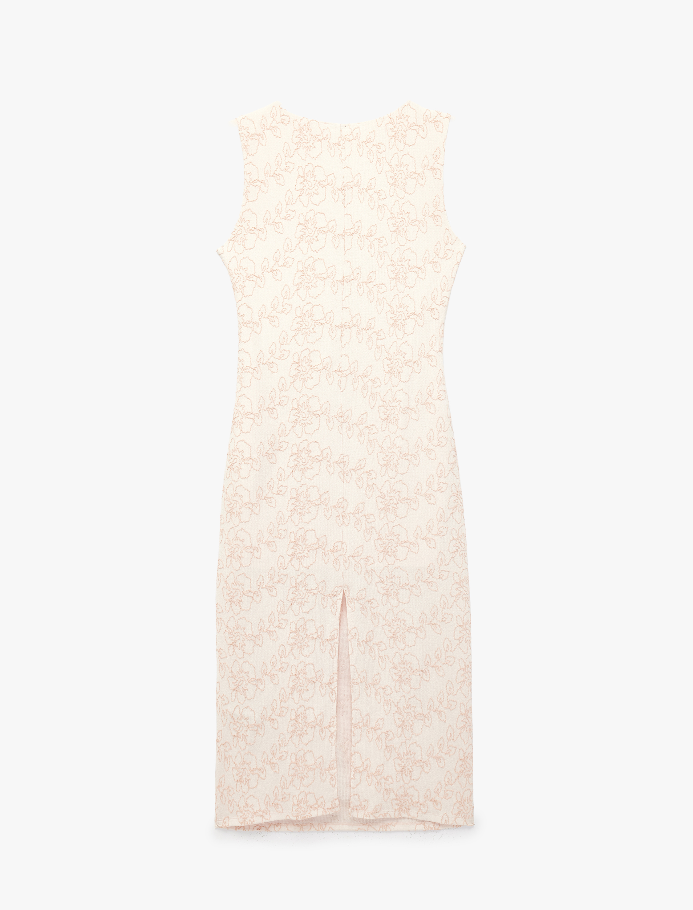 Kolsuz Bisiklet Yaka Drapeli Çiçek Nakışlı Uzun Elbise - Görsel 2