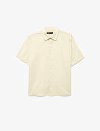 Regular Fit Klasik Yaka Pamuklu Kısa Kollu Gömlek