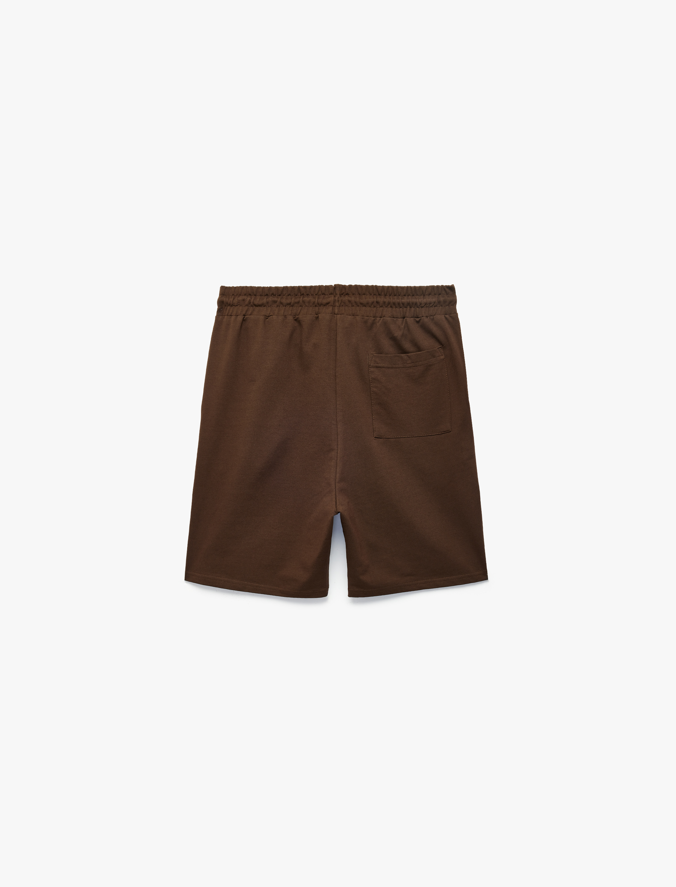   Pamuklu Cep Detaylı Beli Bağcıklı Baskılı Bermuda Şort