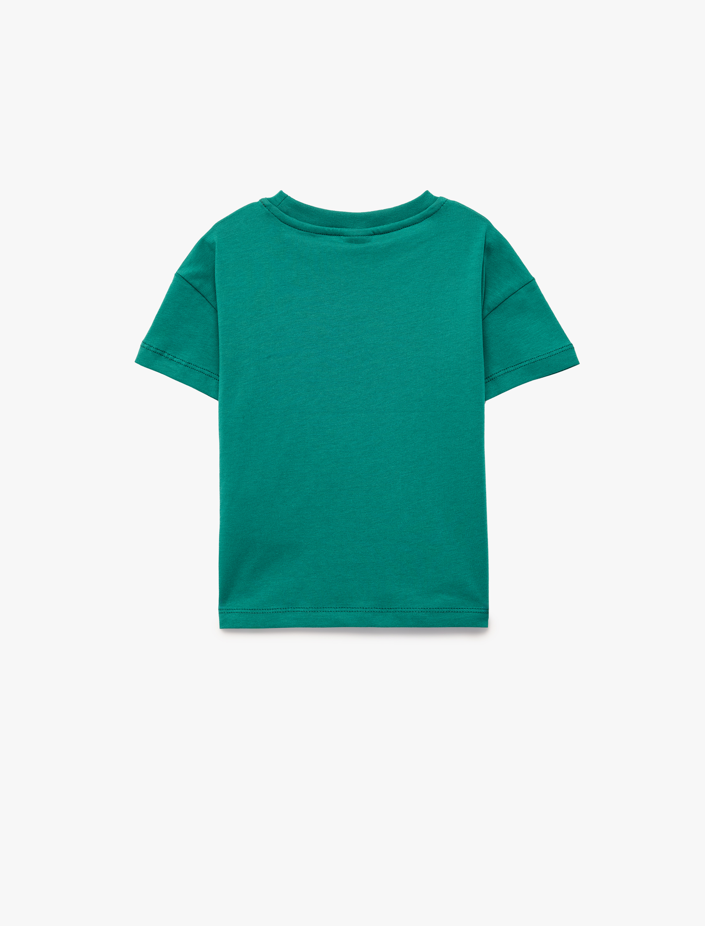  Erkek Bebek Pamuklu Bisiklet Yaka Kısa Kollu Baskılı Tişört