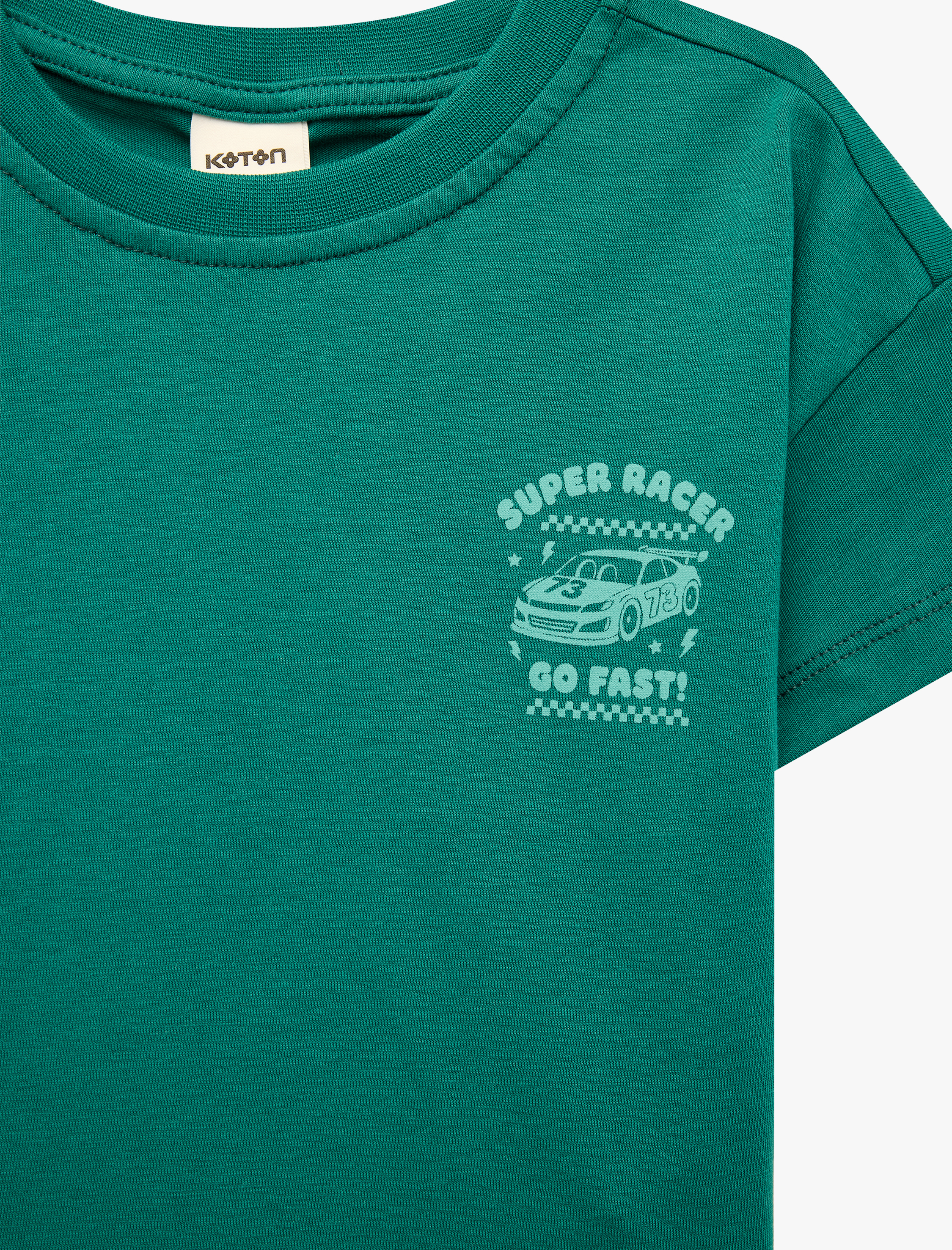  Erkek Bebek Pamuklu Bisiklet Yaka Kısa Kollu Baskılı Tişört