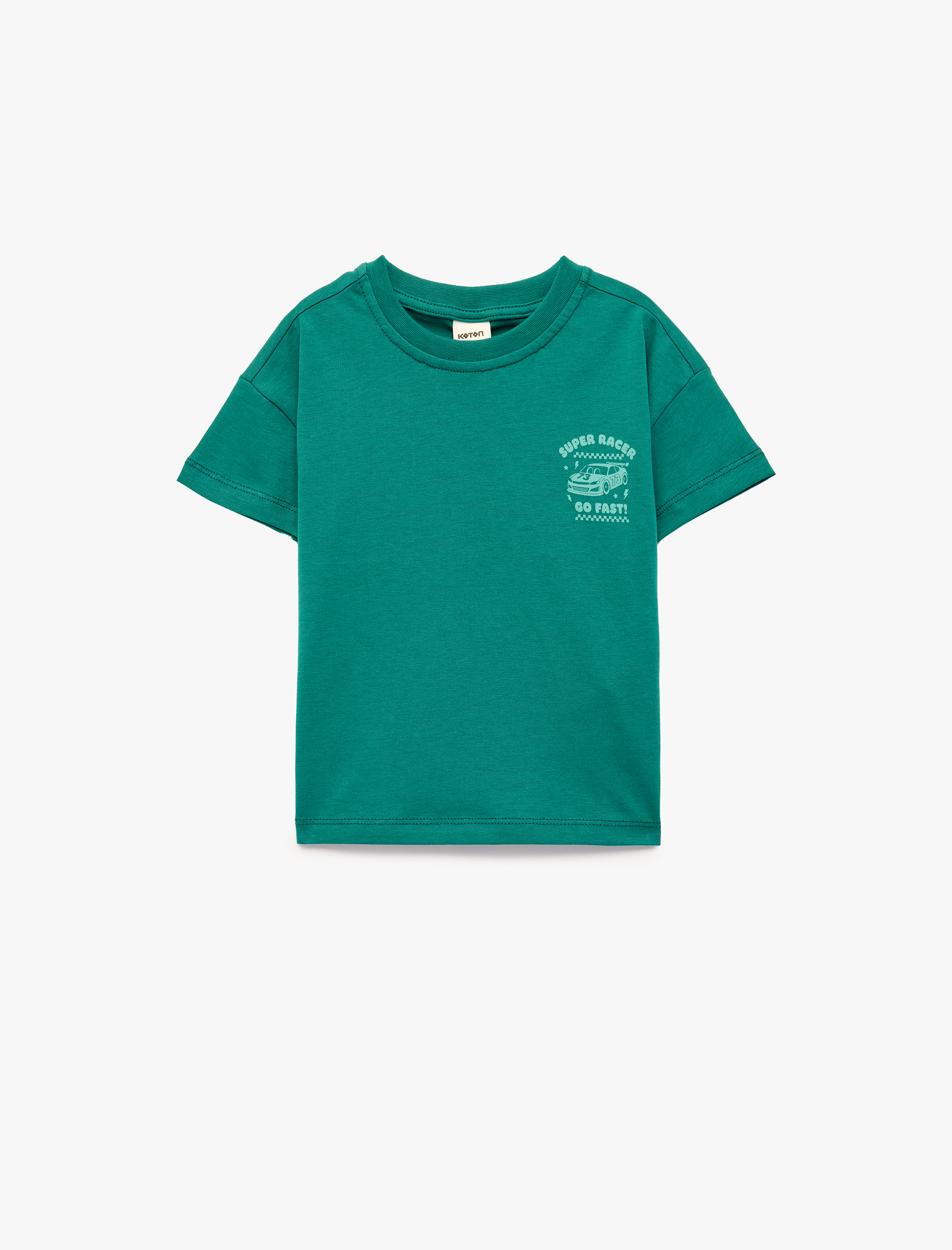  Erkek Bebek Pamuklu Bisiklet Yaka Kısa Kollu Baskılı Tişört