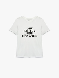 Modal Karışımlı Bisiklet Yaka Kısa Kollu Rahat Kalıp Baskılı Spor Tişört