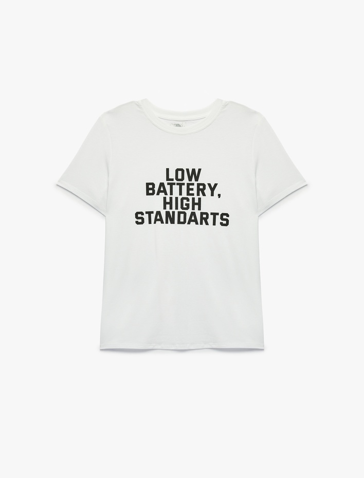  Modal Karışımlı Bisiklet Yaka Kısa Kollu Rahat Kalıp Baskılı Spor Tişört