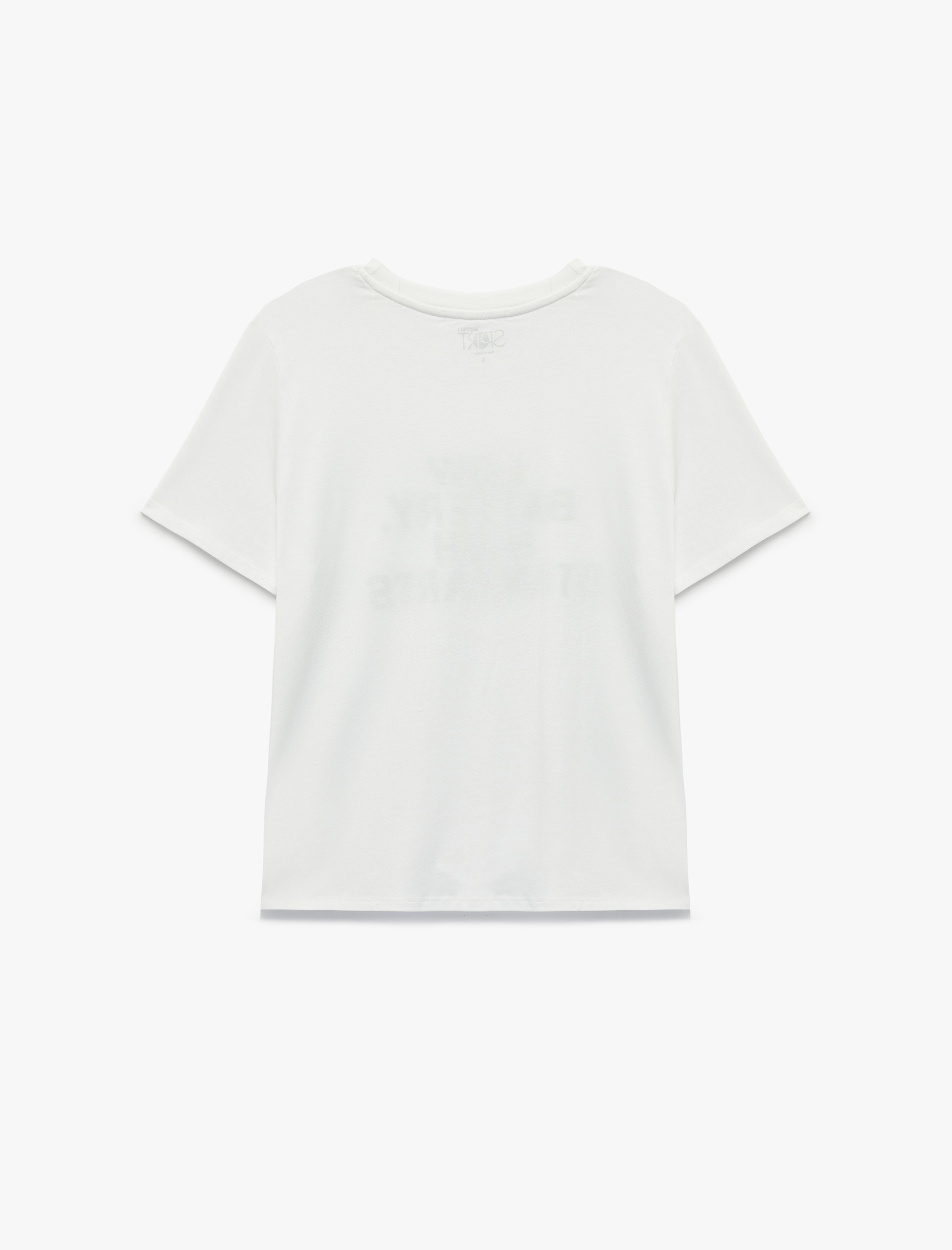   Modal Karışımlı Bisiklet Yaka Kısa Kollu Rahat Kalıp Baskılı Spor Tişört