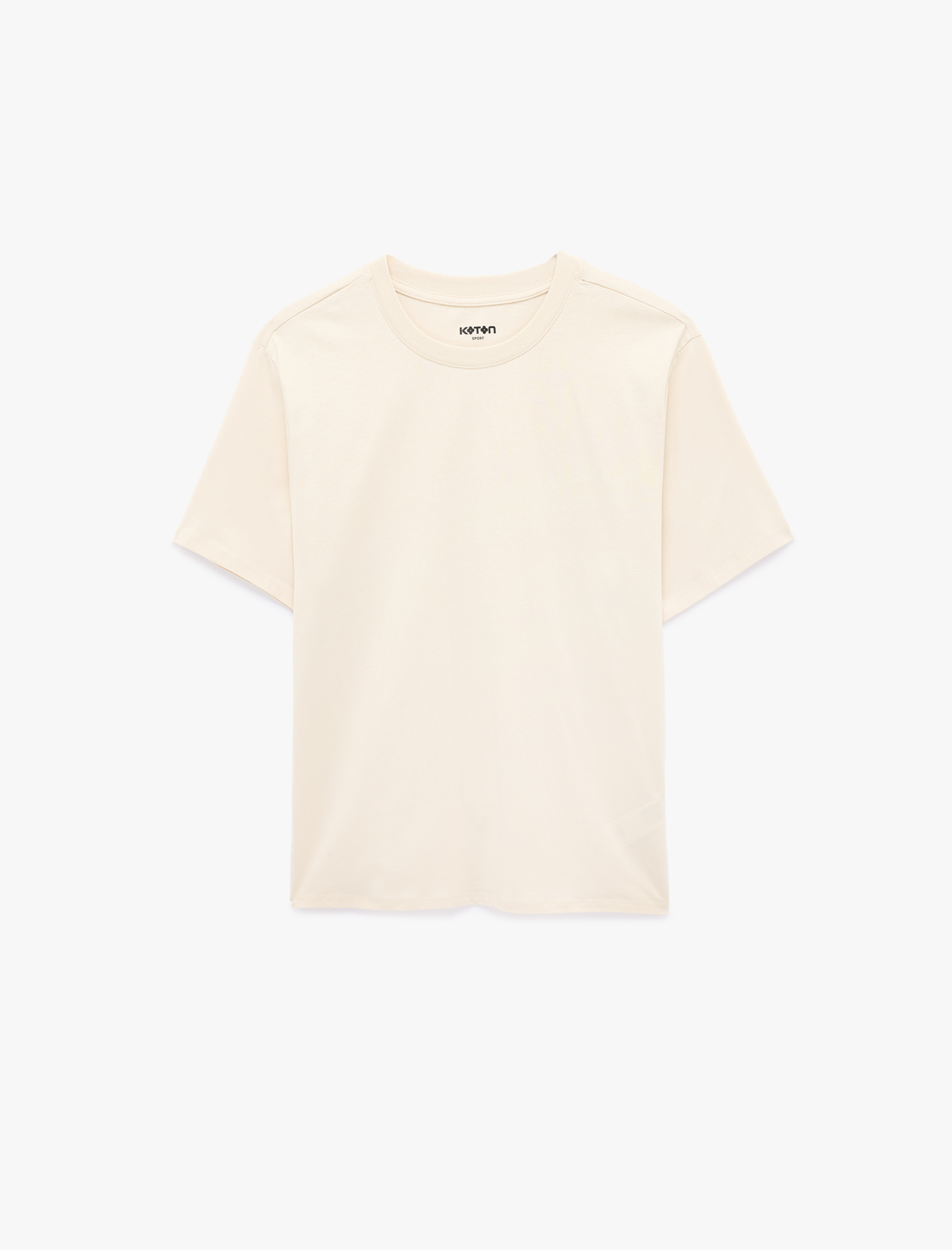   Regular Fit Kısa Kollu Pamuklu Bisiklet Yaka Basic Spor Tişört