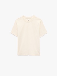 Regular Fit Kısa Kollu Pamuklu Bisiklet Yaka Basic Spor Tişört