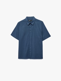 Regular Fit Klasik Yaka Pamuklu Kısa Kollu Gömlek