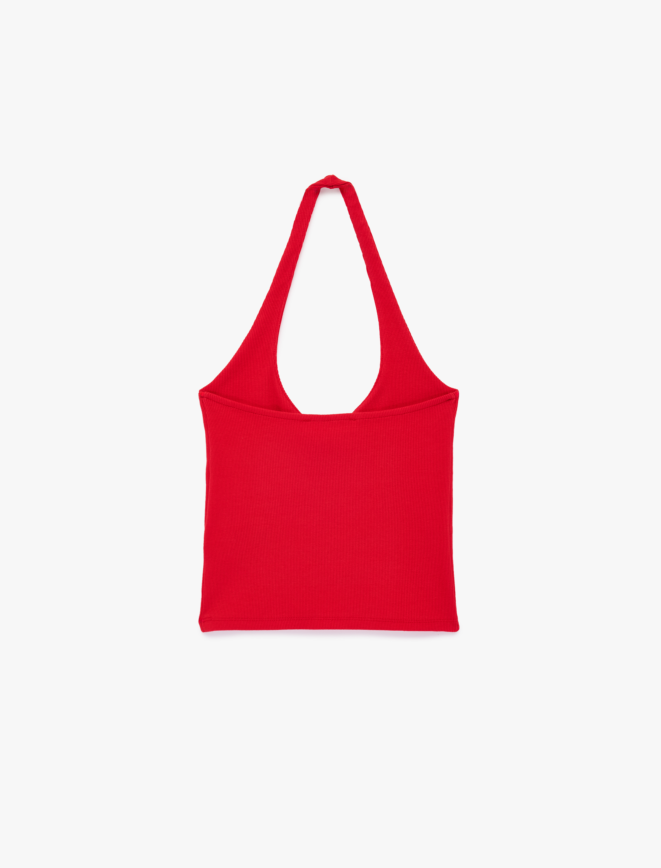   Pamuklu Ribanalı Slim Fit Sırt Dekolteli U Yaka Bluz