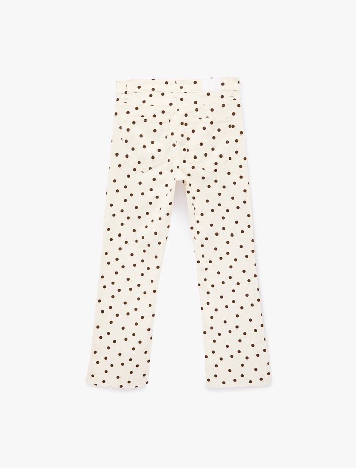  Normal Bel Dar Kalıp Cepli Düğmeli Kısa İspanyol Paça Pantolon - Kick Flare Jeans