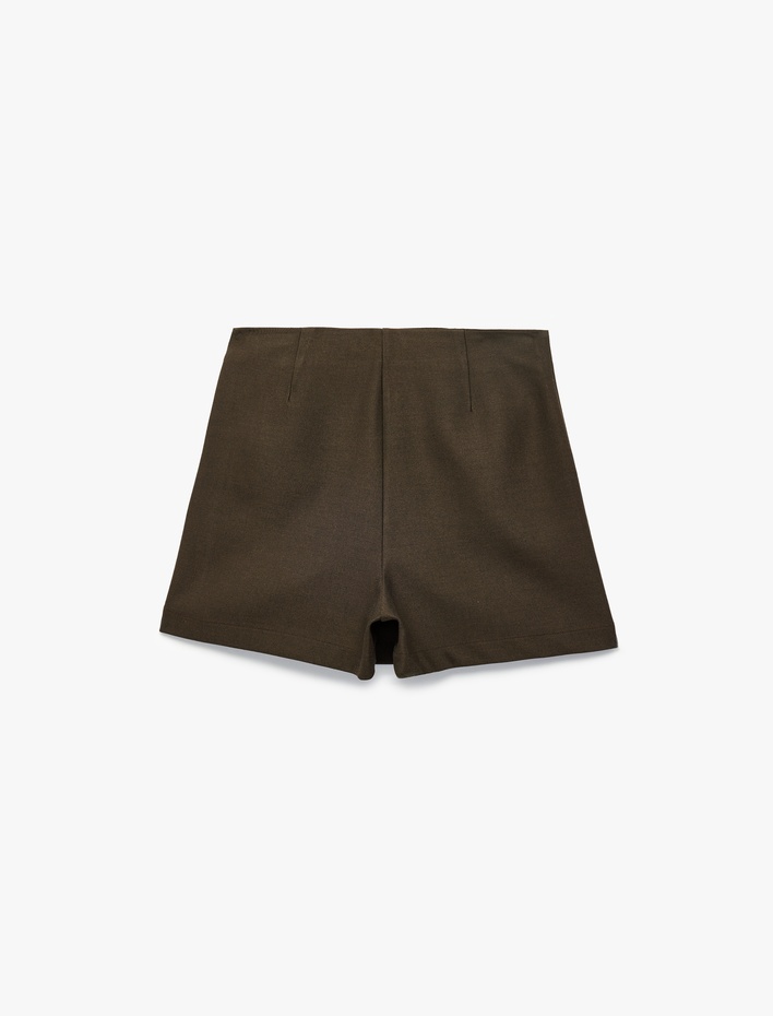  Normal Bel Kemer Detaylı Regular Fit Mini Şort Etek