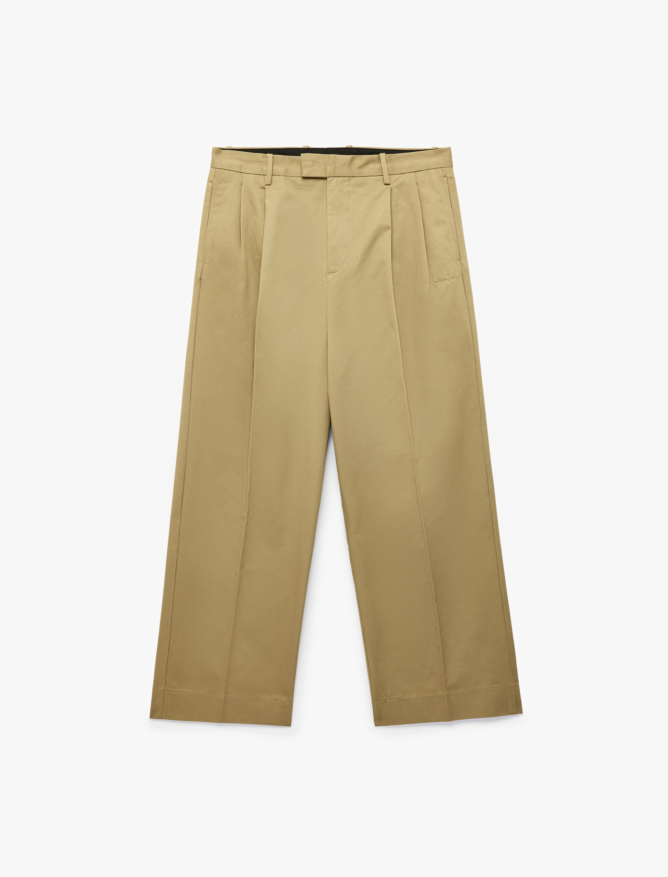   Lastik Detaylı Rahat Fit Pileli Kanvas Pantolon
