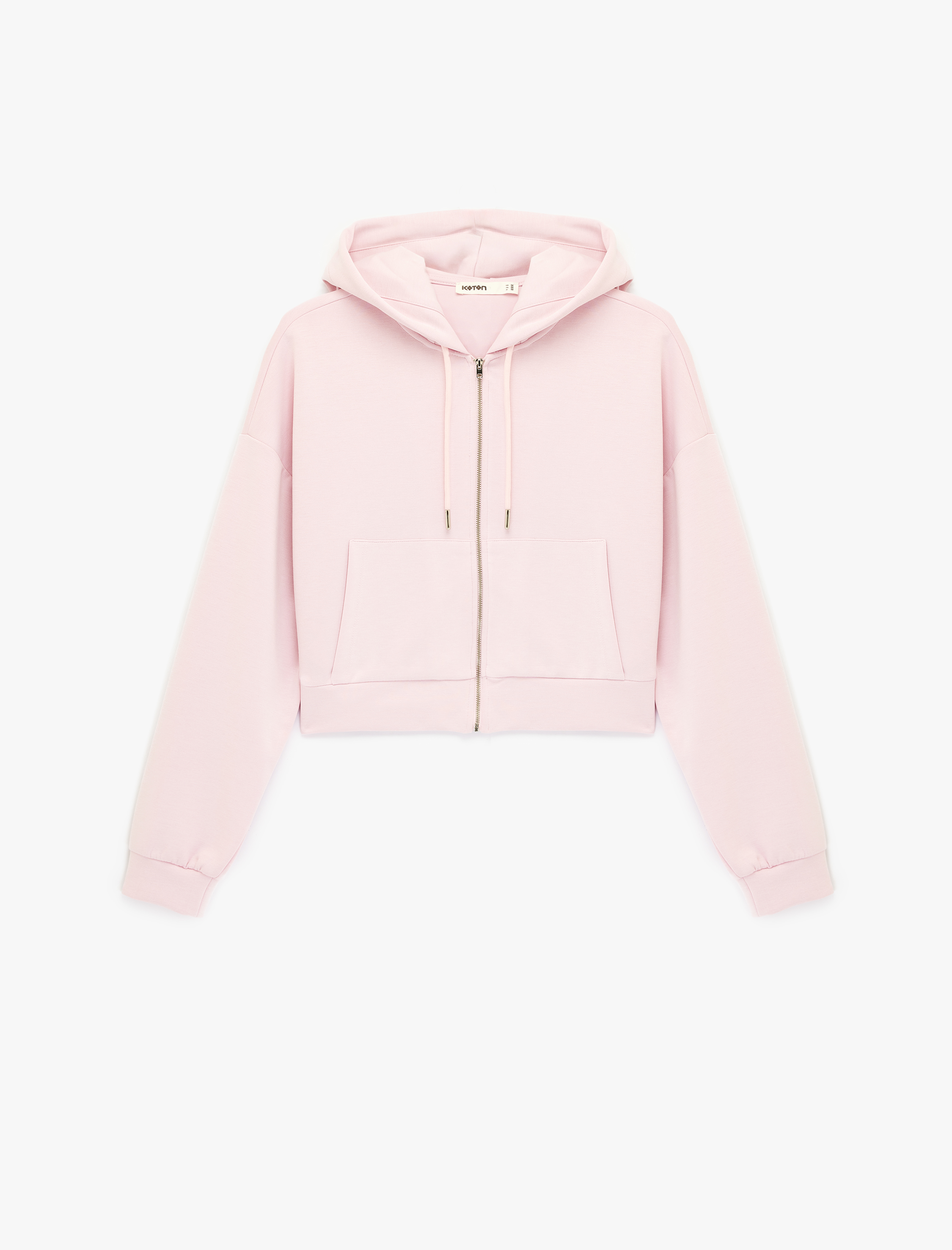   Modal Kumaş Uzun Kollu Cepli Kapüşonlu Sweatshirt