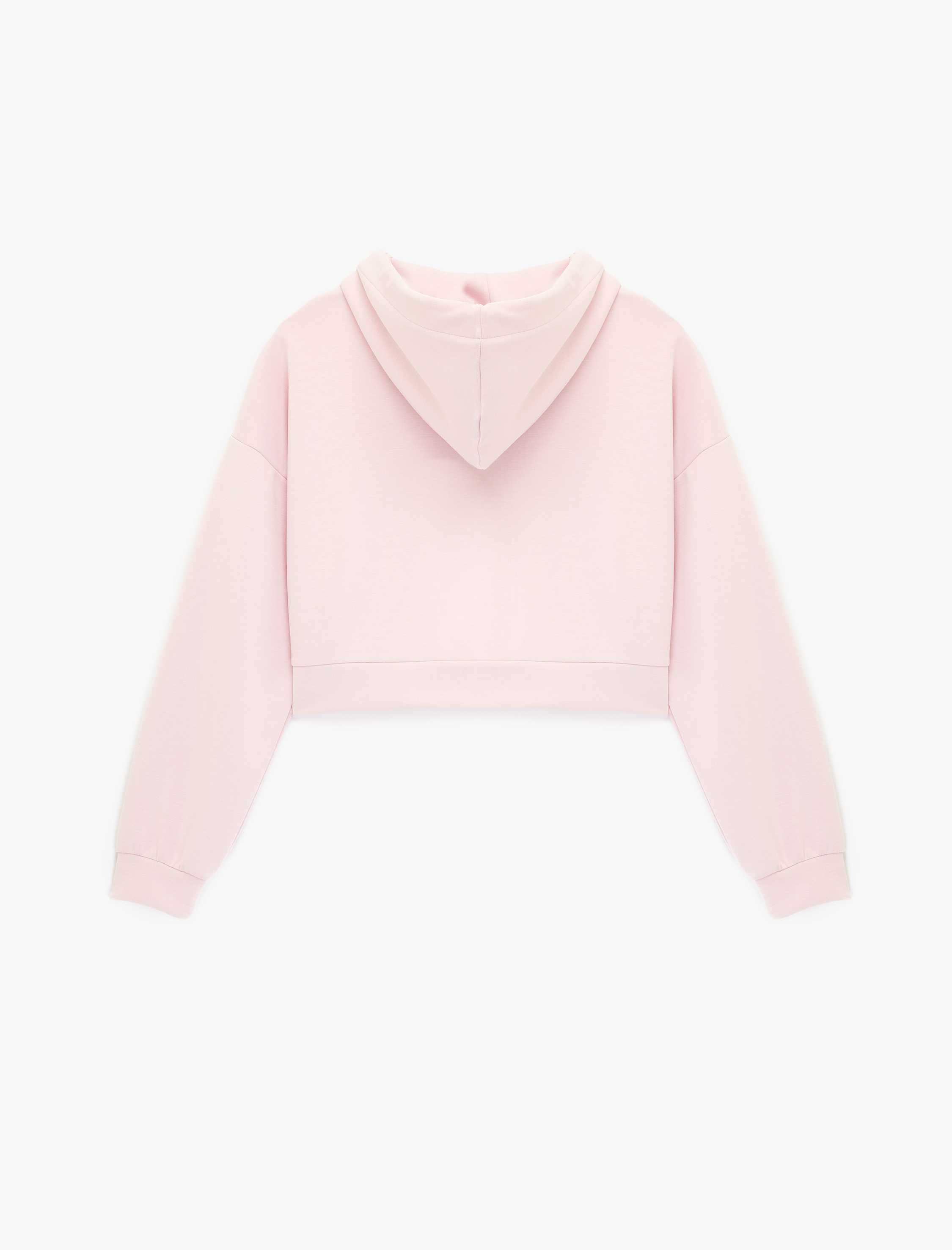   Modal Kumaş Uzun Kollu Cepli Kapüşonlu Sweatshirt