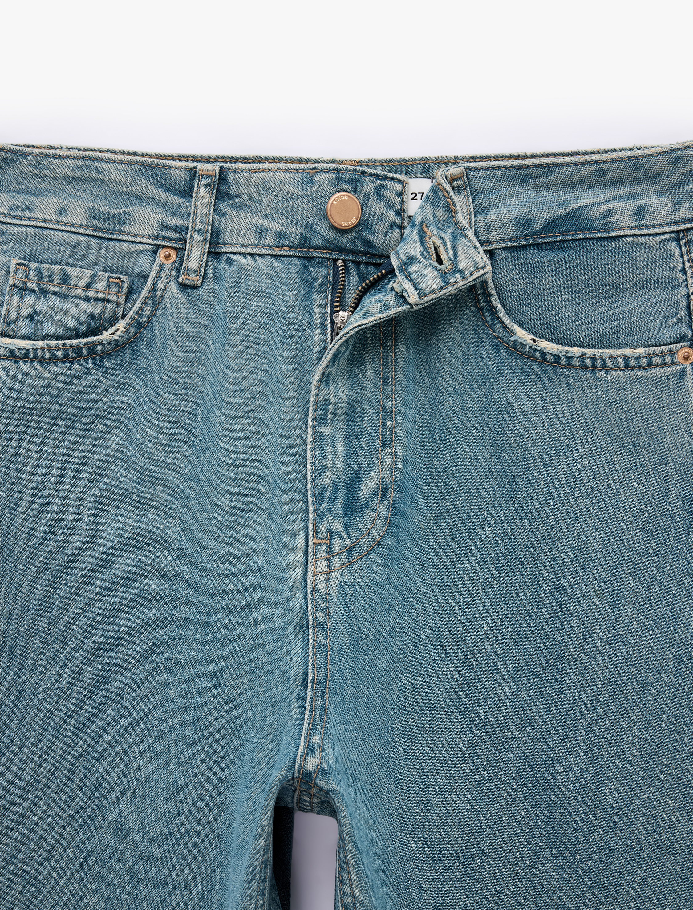   Pamuklu Düğmeli Cepli Rahat Kalıp Balon Denim Pantolon - Balloon Jeans