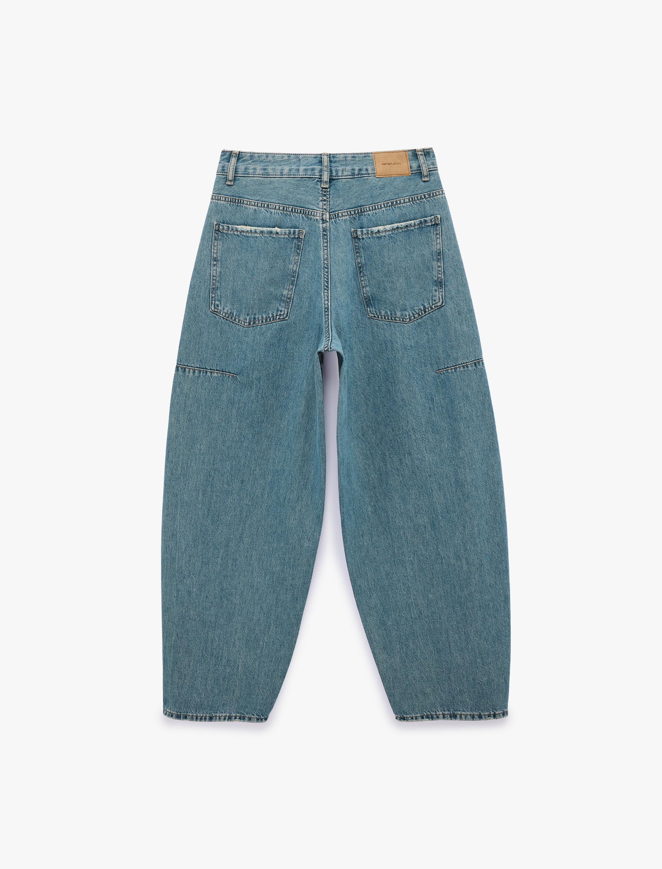   Pamuklu Düğmeli Cepli Rahat Kalıp Balon Denim Pantolon - Balloon Jeans