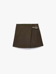 Normal Bel Kemer Detaylı Regular Fit Mini Şort Etek