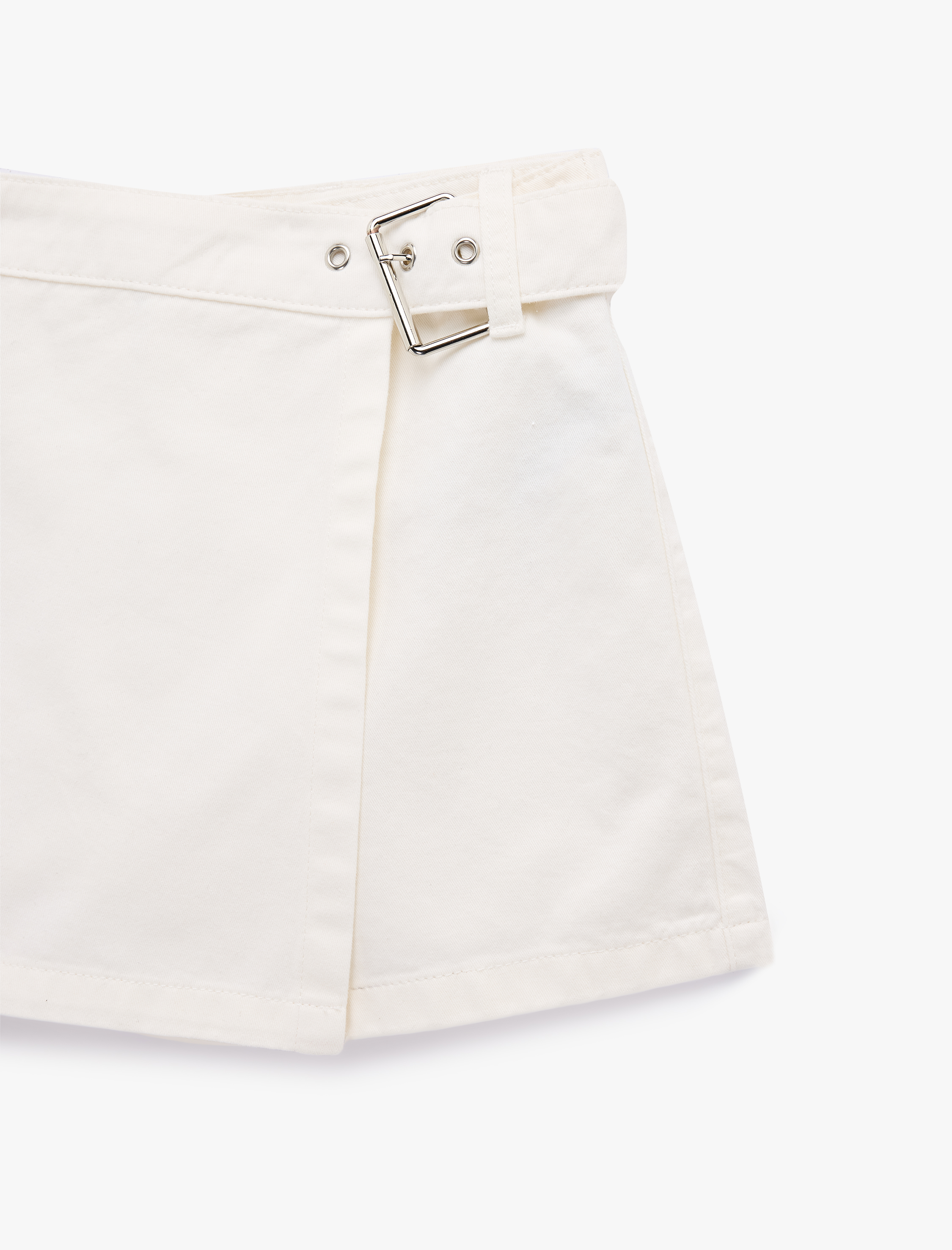   Kemer Detaylı Rahat Kalıp Pamuklu Kargo Cepli Mini Şort Etek